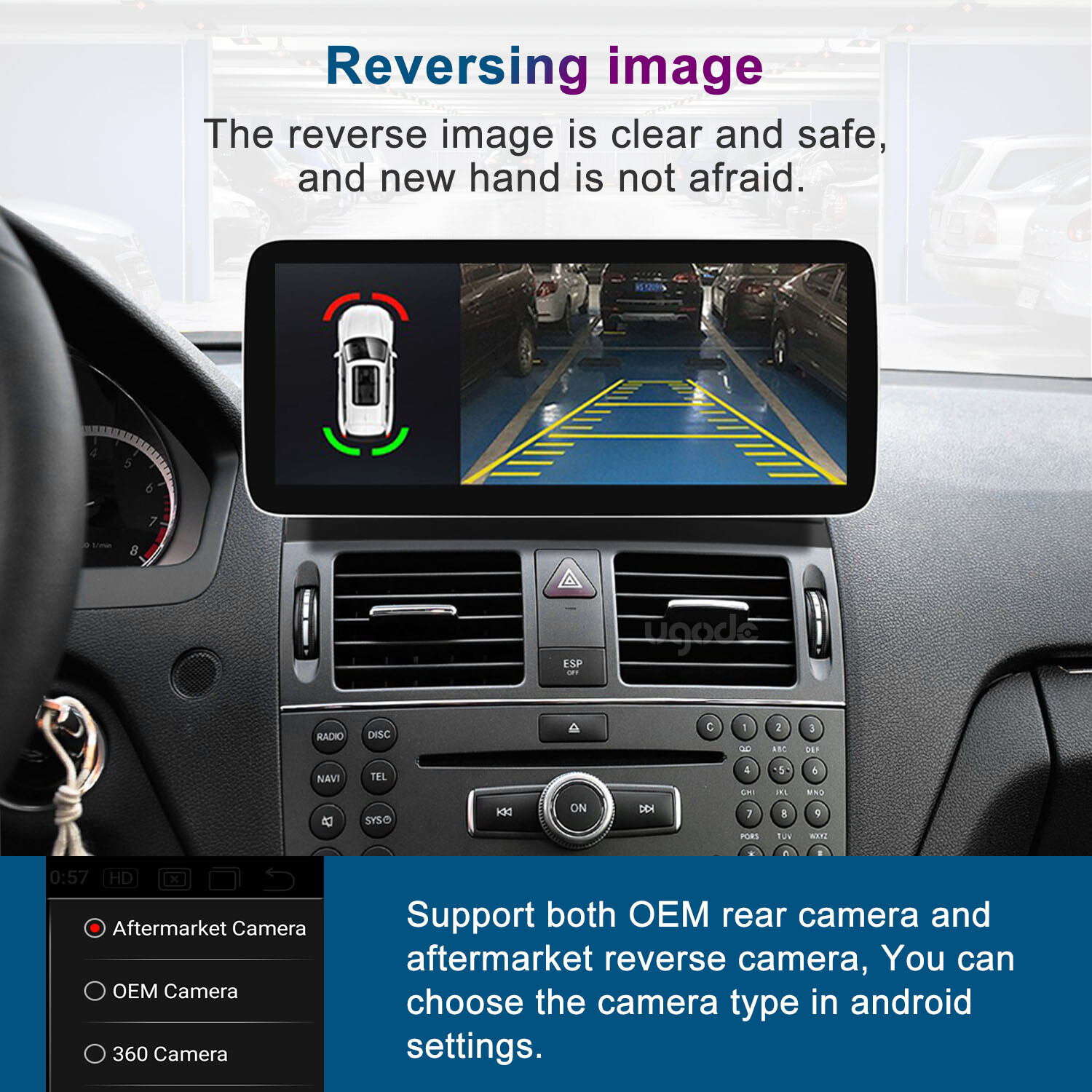 Ugode 10.25inch 4+64G Android13 Screen CarPlay Stereo Benz C class W204 NTG4.0
