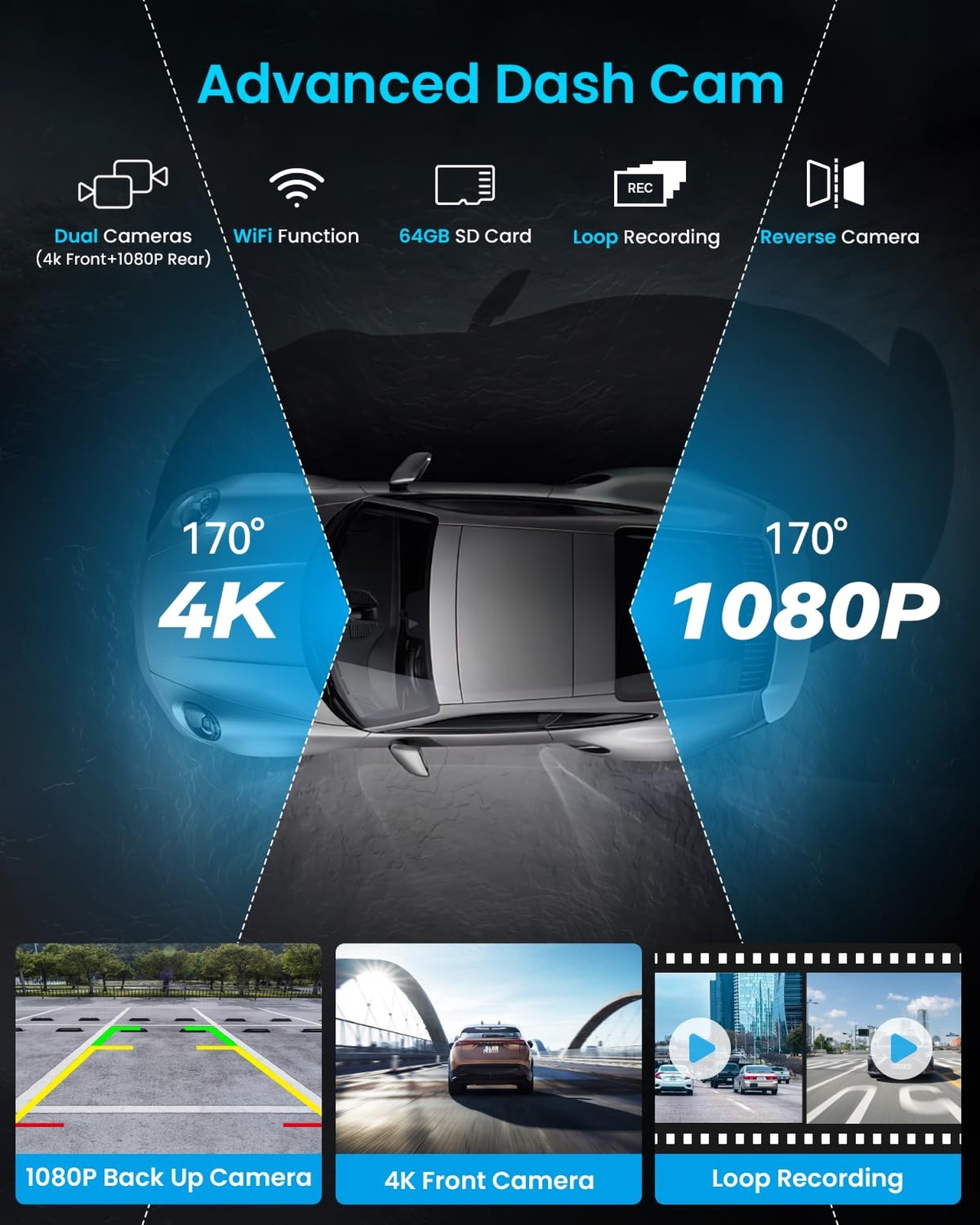 Portable Apple Carplay Screen for Car, 10’’ Car Stereo Wireless Car