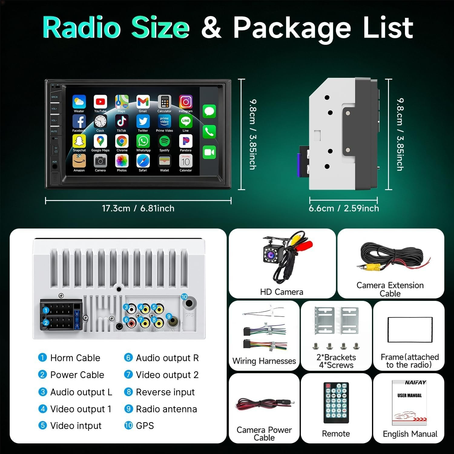 High-Quality Bluetooth Car Stereo with Backup Camera & Advanced Sound Features
