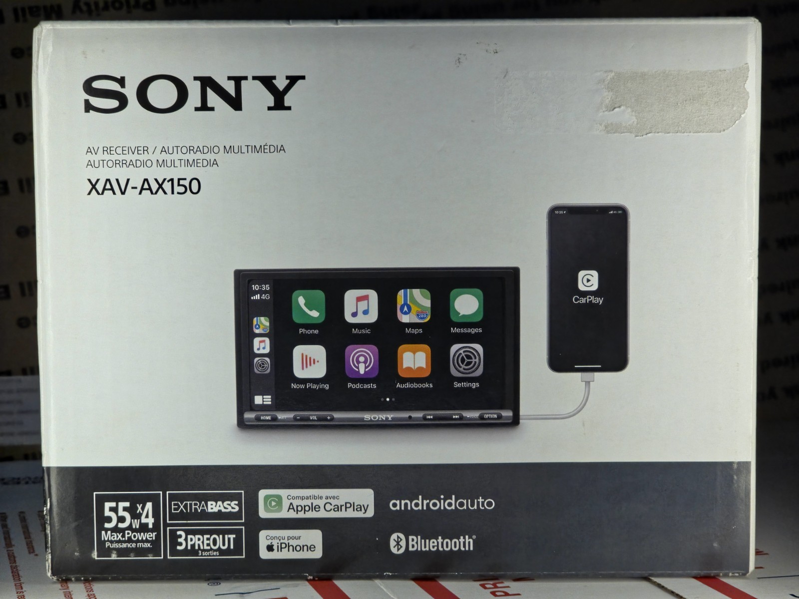 Sony XAV-AX150 6.95″ Apple CarPlay Android Auto Bluetooth Car Stereo w/ Harness
