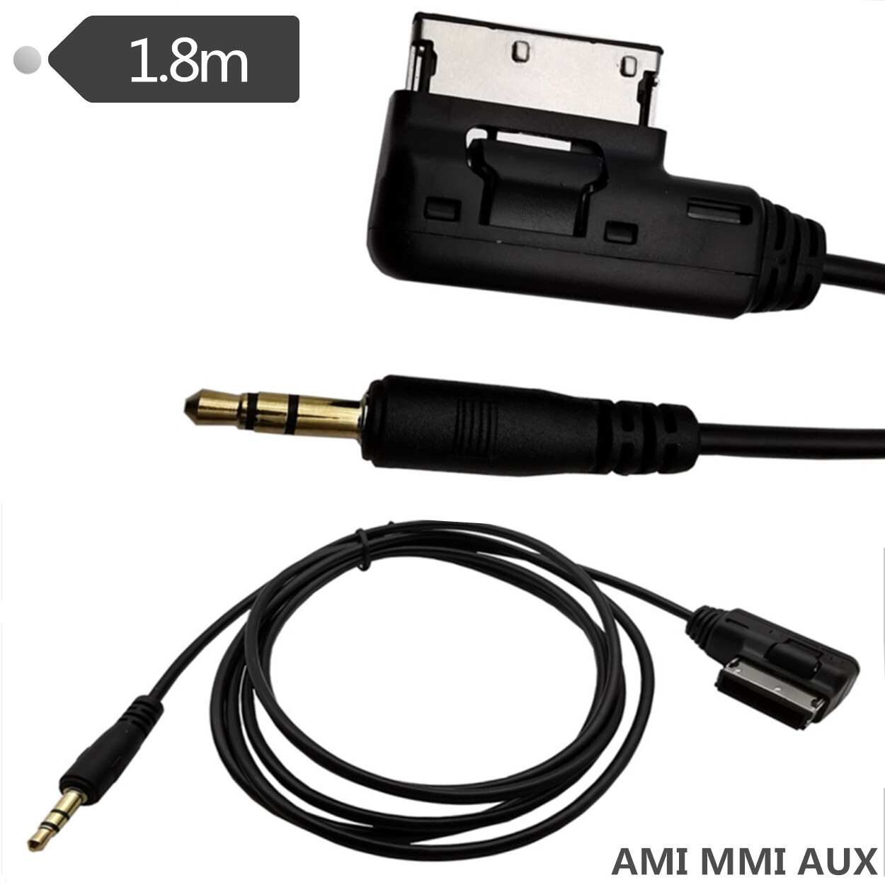 AMI MMI AUX Adapter Cable 3.5mm Jack Aux-IN Music Interface MP3 Audio Cable1.8m