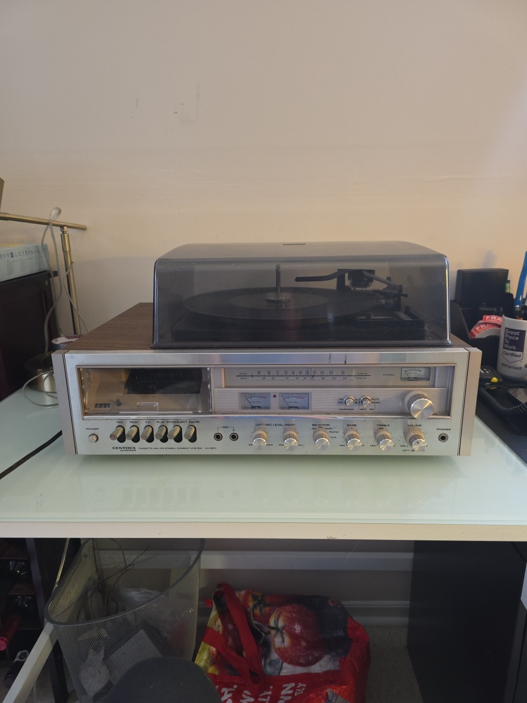Vintage Centrex Record Player By Pioneer Model Number #KH5511 Powers On UNTESTED