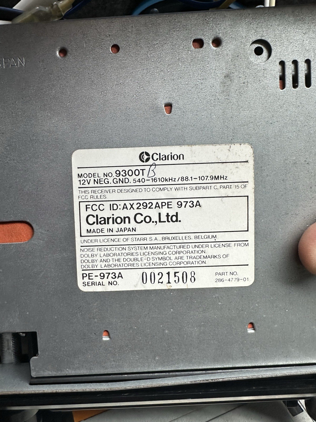 Clarion 9300TB Stereo And 400II Amp