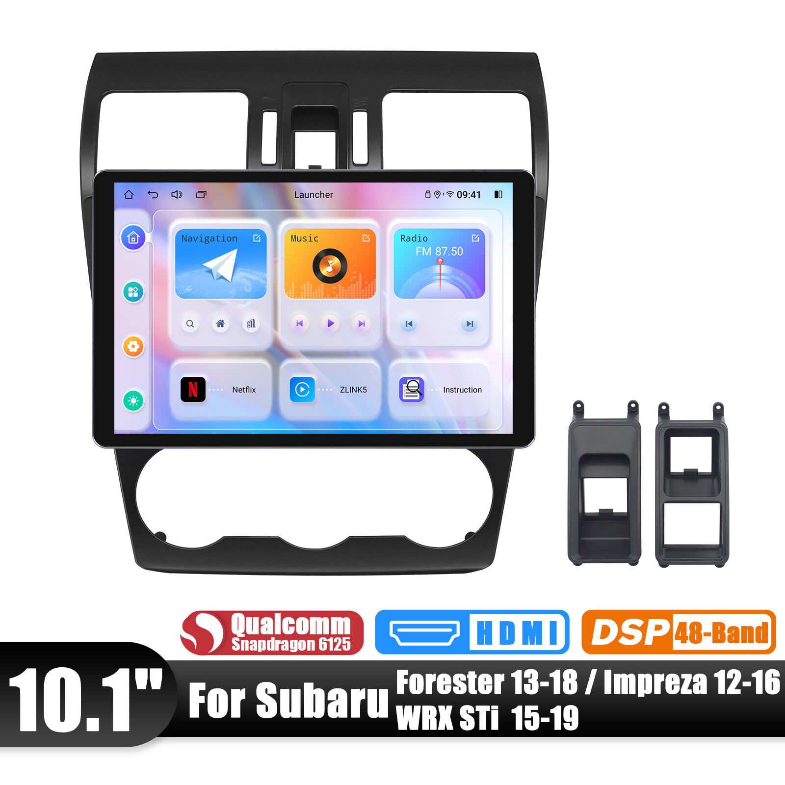 10.1″ Android Auto Radio 1280X800P Screen For 2012-2016 Subaru Forester Impreza