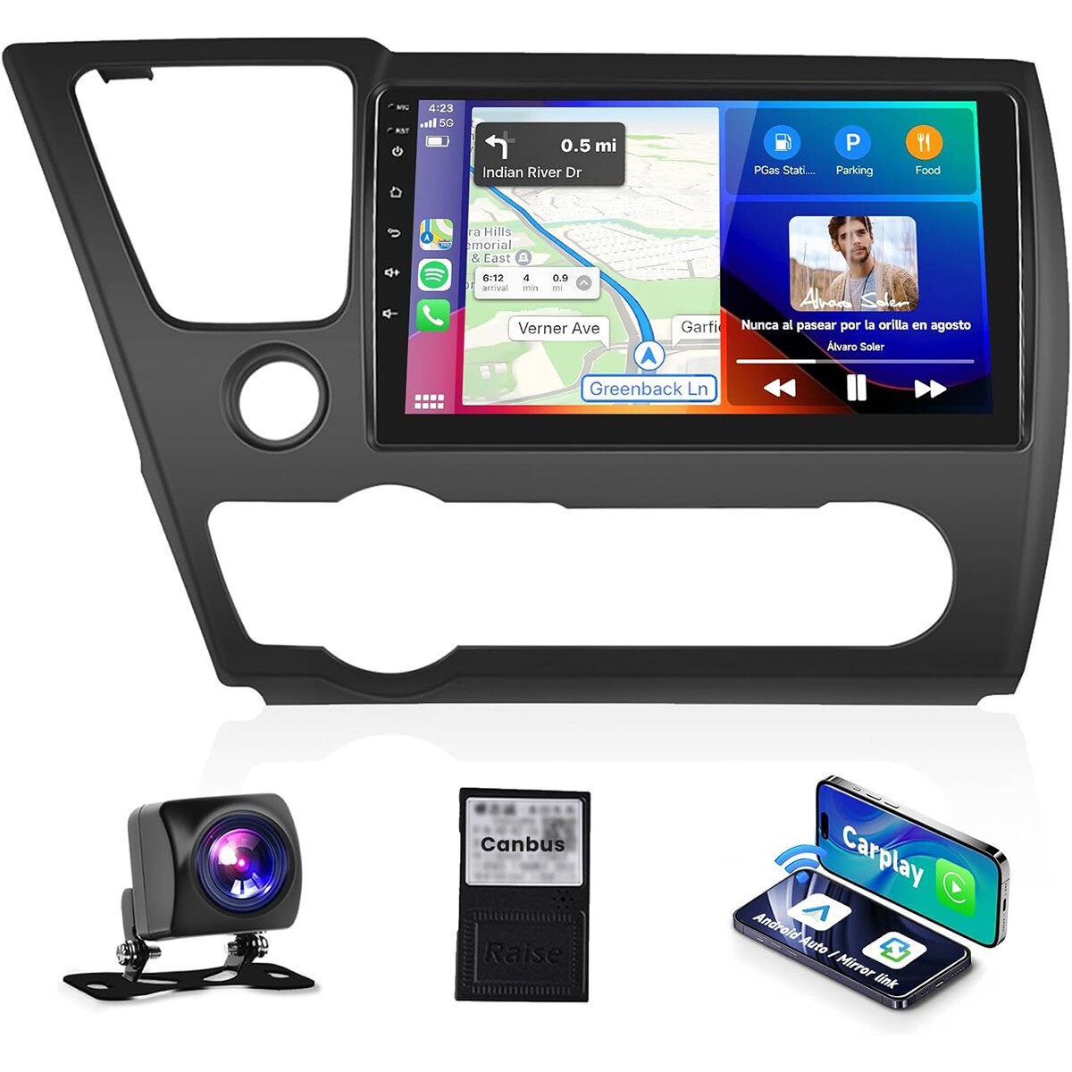 64G For Honda Civic 2013-2015 CarPlay Android Car Radio Stereo GPS Navi 1280*800
