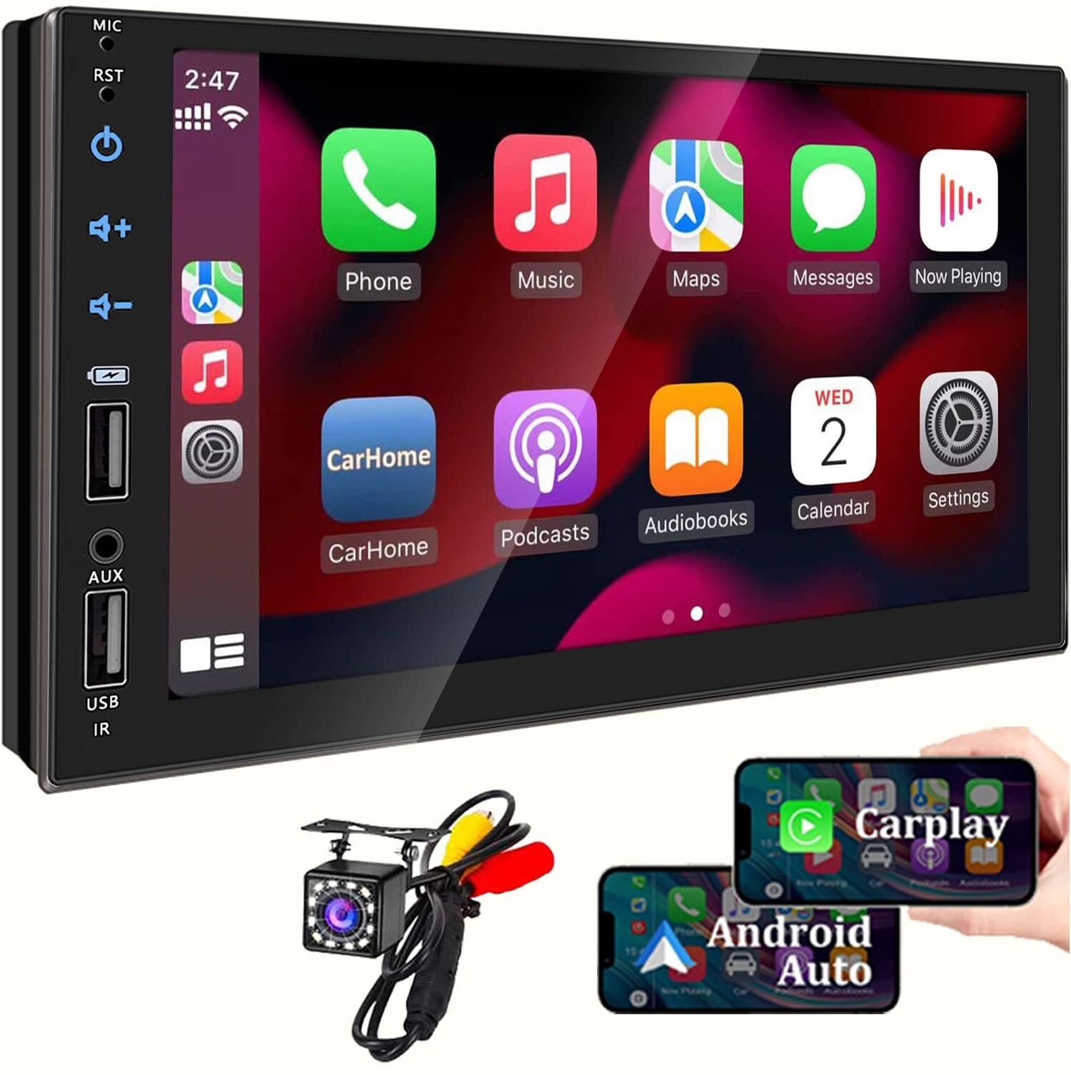 Leadfan Double Din Car Stereo Radio Support Apple Carplay&Android Auto, 7inch…