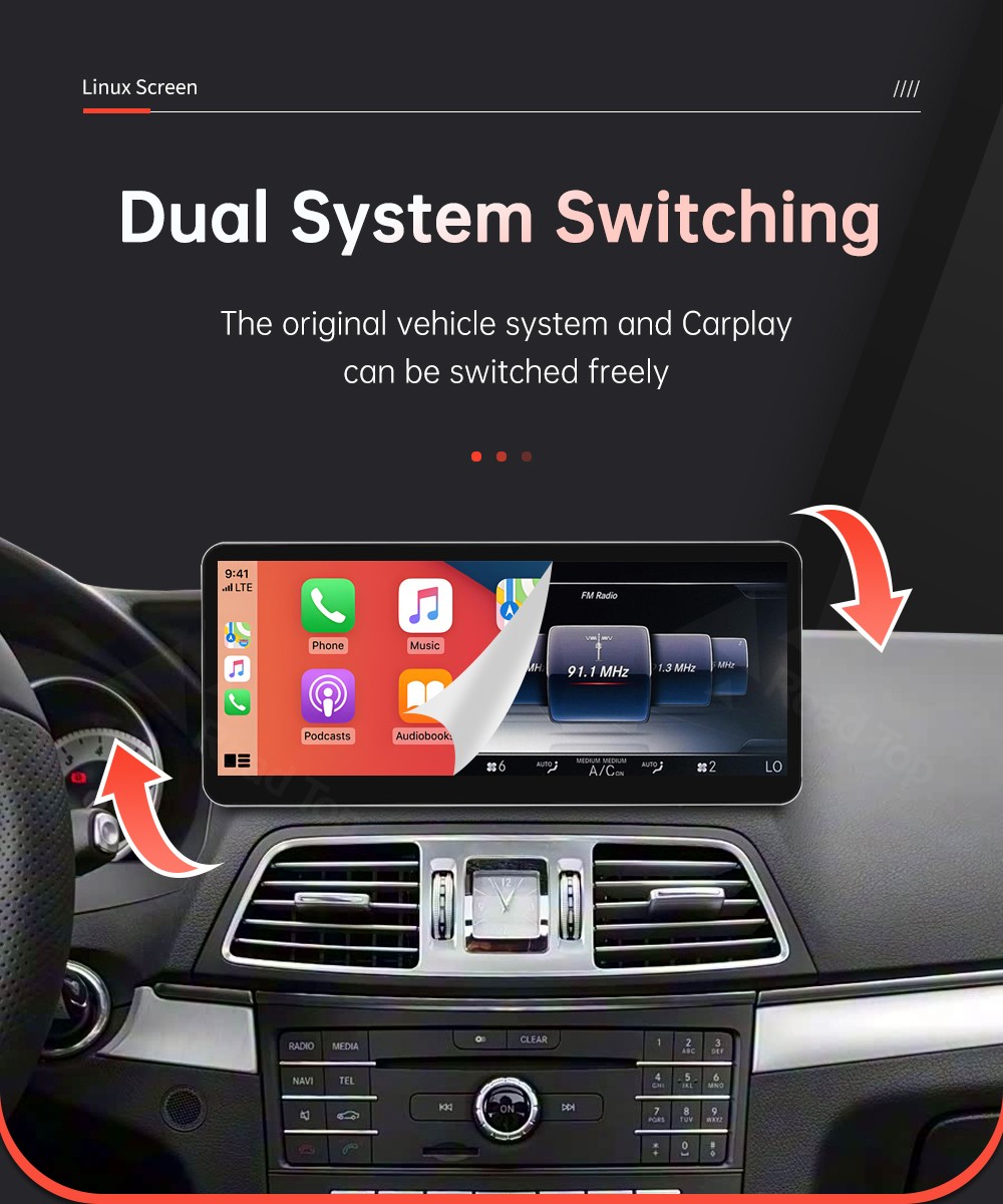 Ultra-Thin 12.3”Wireless Carplay Touchscreen For Mercedes E Coupe C207 2009-16