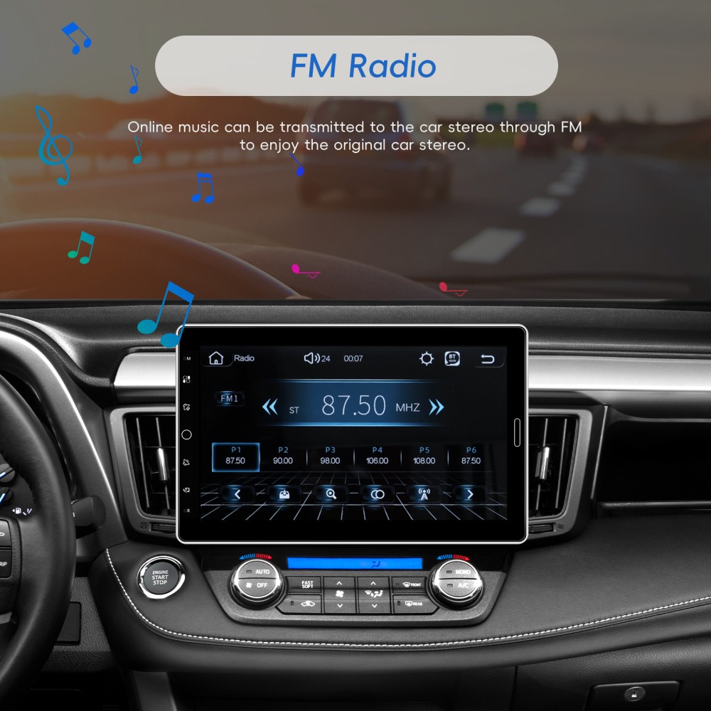 10.1″ Carplay Car Stereo Radio Single 1Din Rotatable Touch Screen Bluetooth MP5