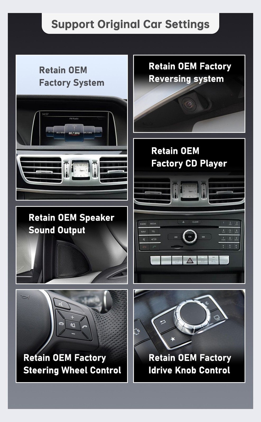 Wireless Carplay Android Auto Retrofit Kit for E Class W212 E Coupe C207 2012-15