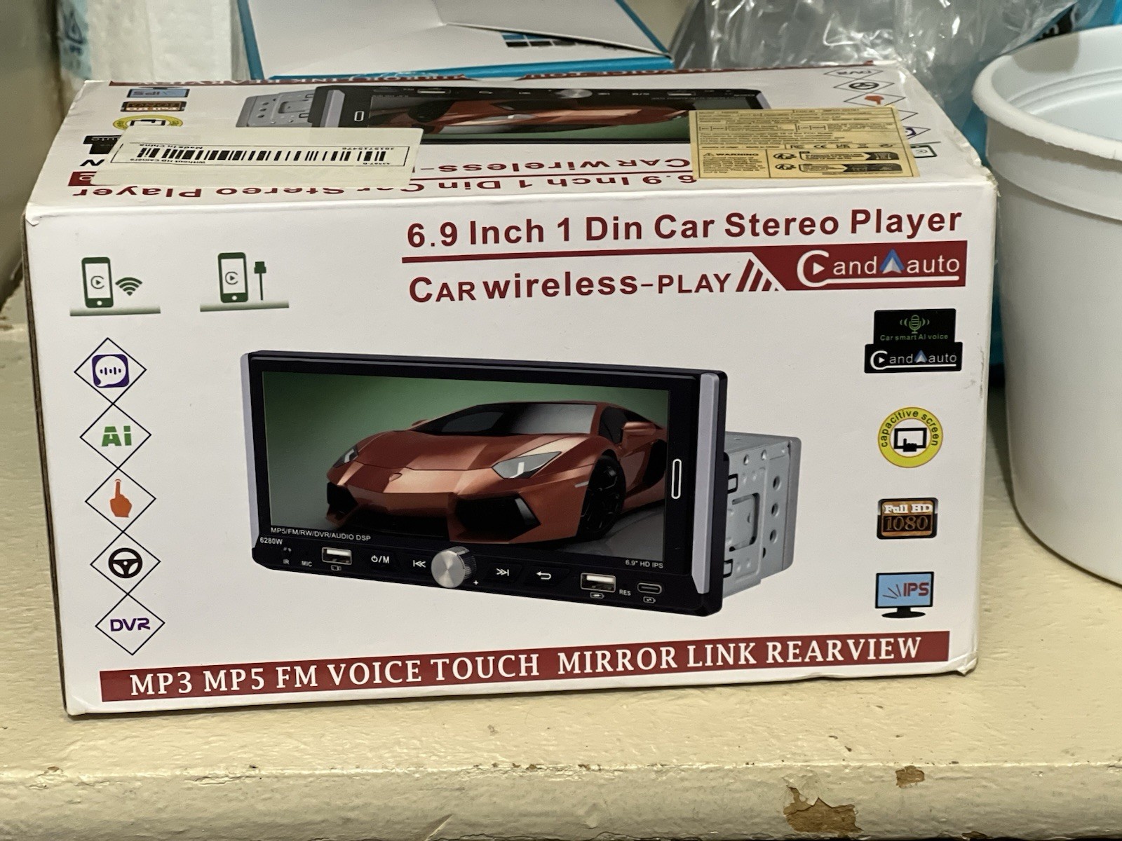 Cand Auto 6.9 Inch 1 DIN Car MP5 Player Touchscreen Mirror Link FM Rearview
