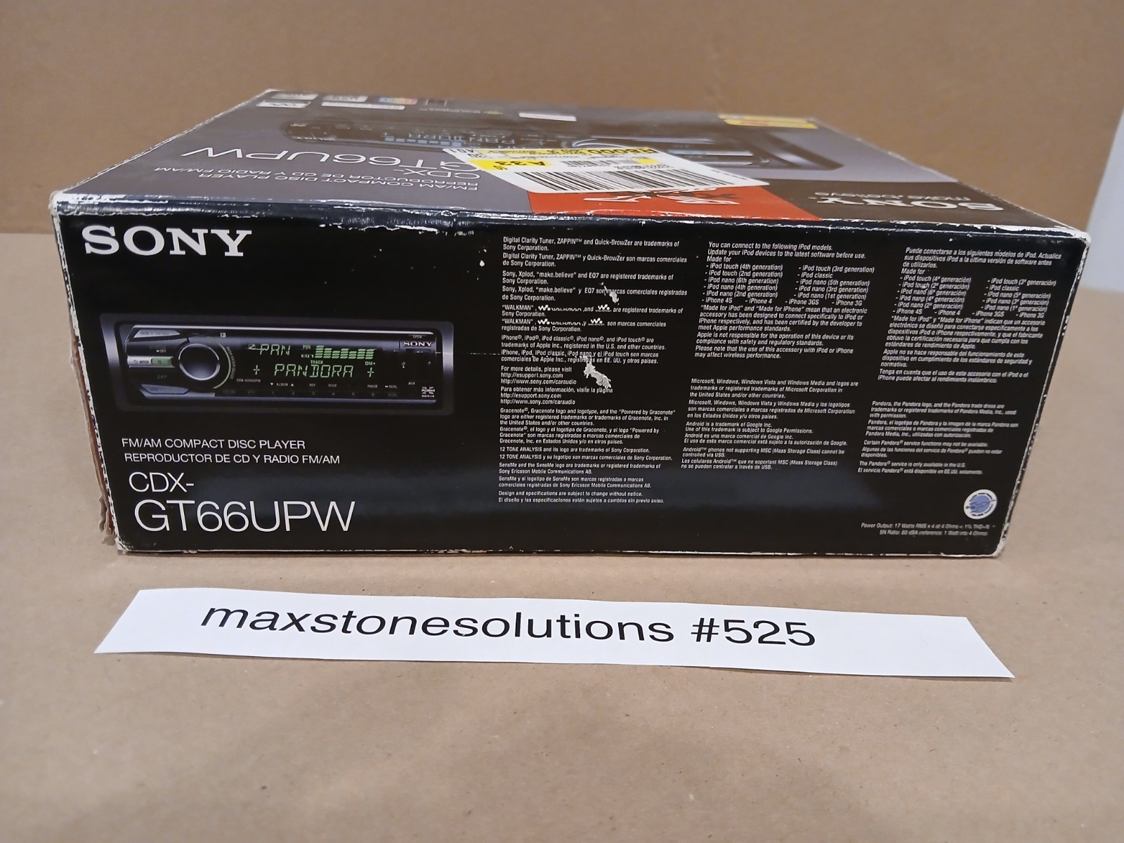 Sony CDX-GT66UPW Car CD Player USB AUX iPod New ( Open Box )