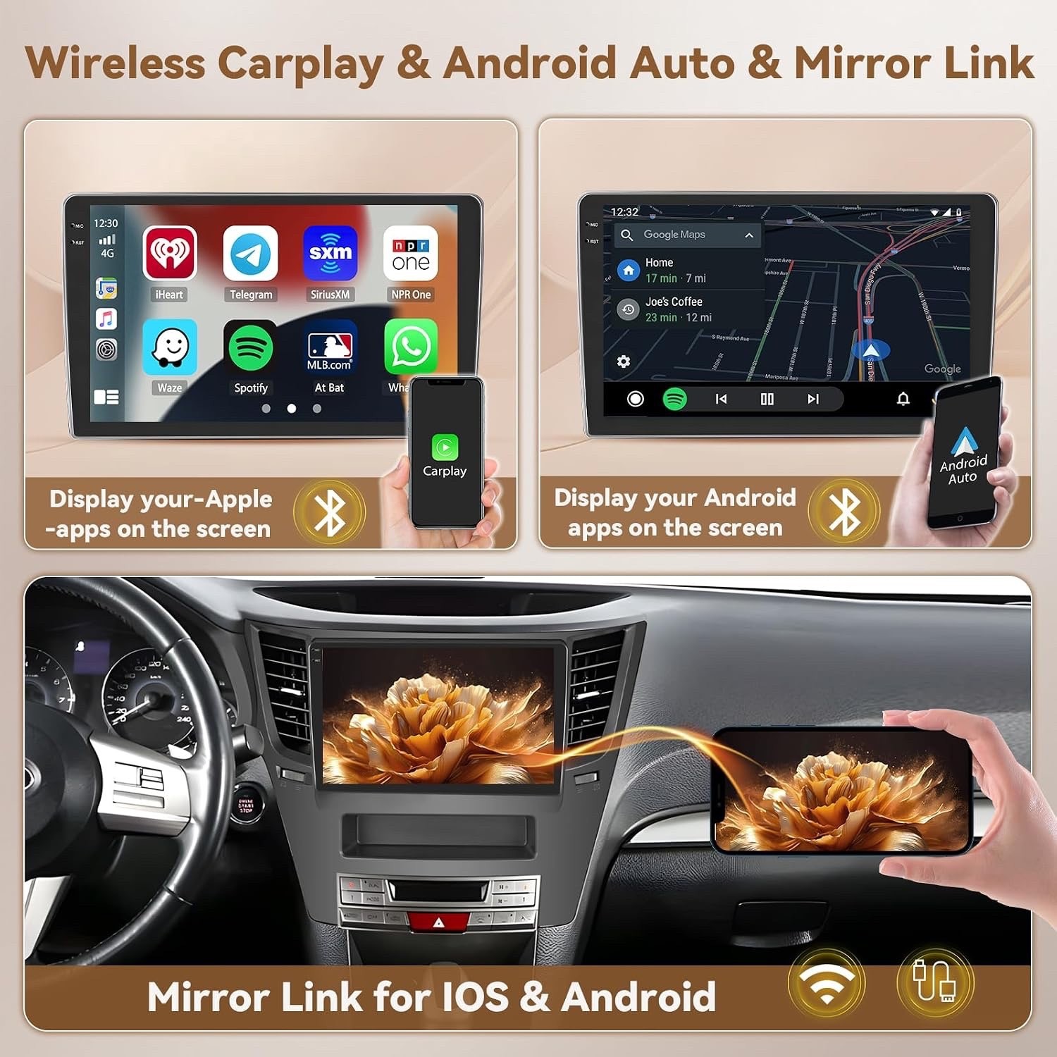 9″ Touchscreen Radio for Subaru Outback & Legacy 2010-14, w/Backup Cam