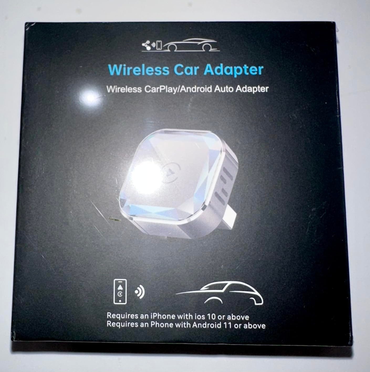 2-in-1 Wireless CarPlay Adapter & Wireless Android Auto Adapter, 5.8GHz Mini Don