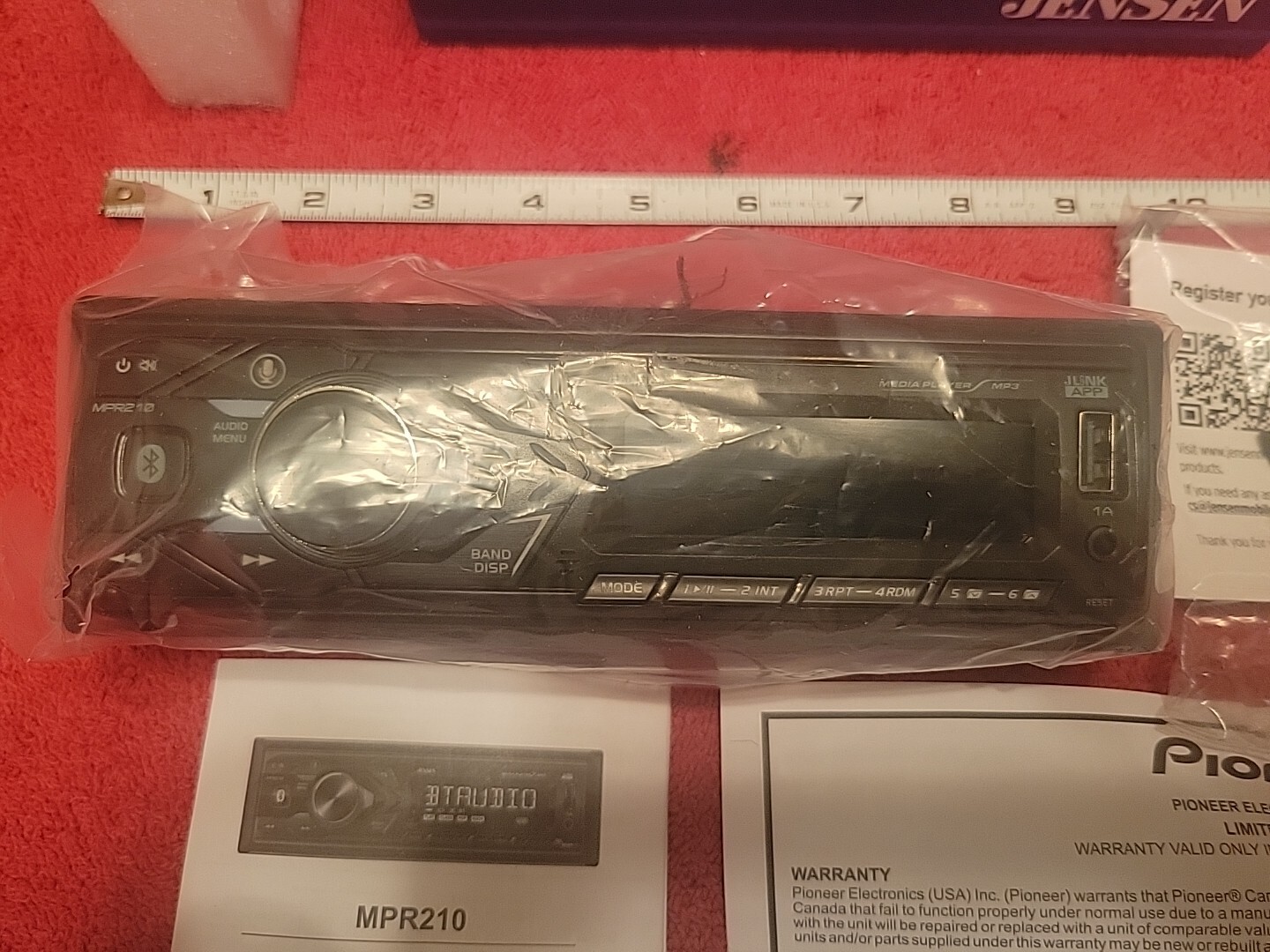 JENSEN MPR210 7 Character LCD Single DIN Car Stereo Radio