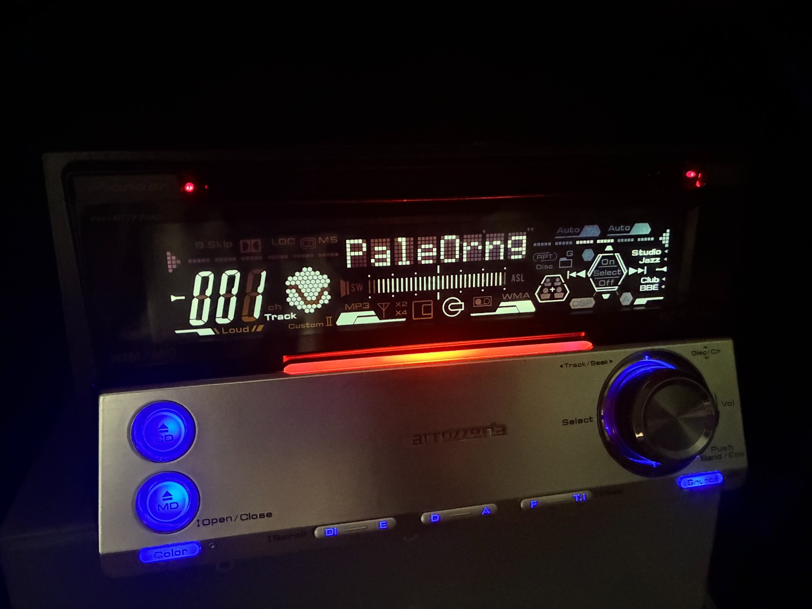 Pioneer Carrozzeria FH-P077MD Car Audio 2DIN CD MD IP-BUS Working Tested JDM
