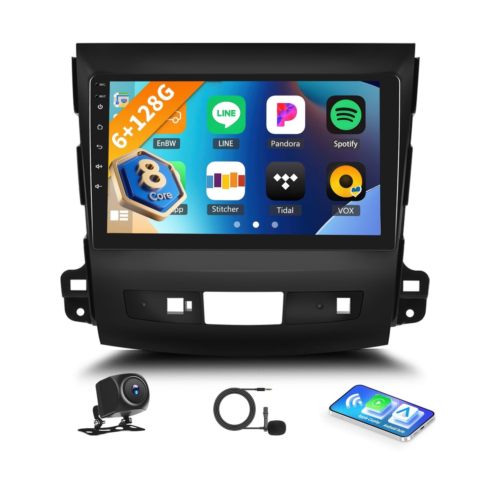 [6+128G] 8-Core Android 15 Car Radio Stereo for Mitsubishi Outlander 2008-201…