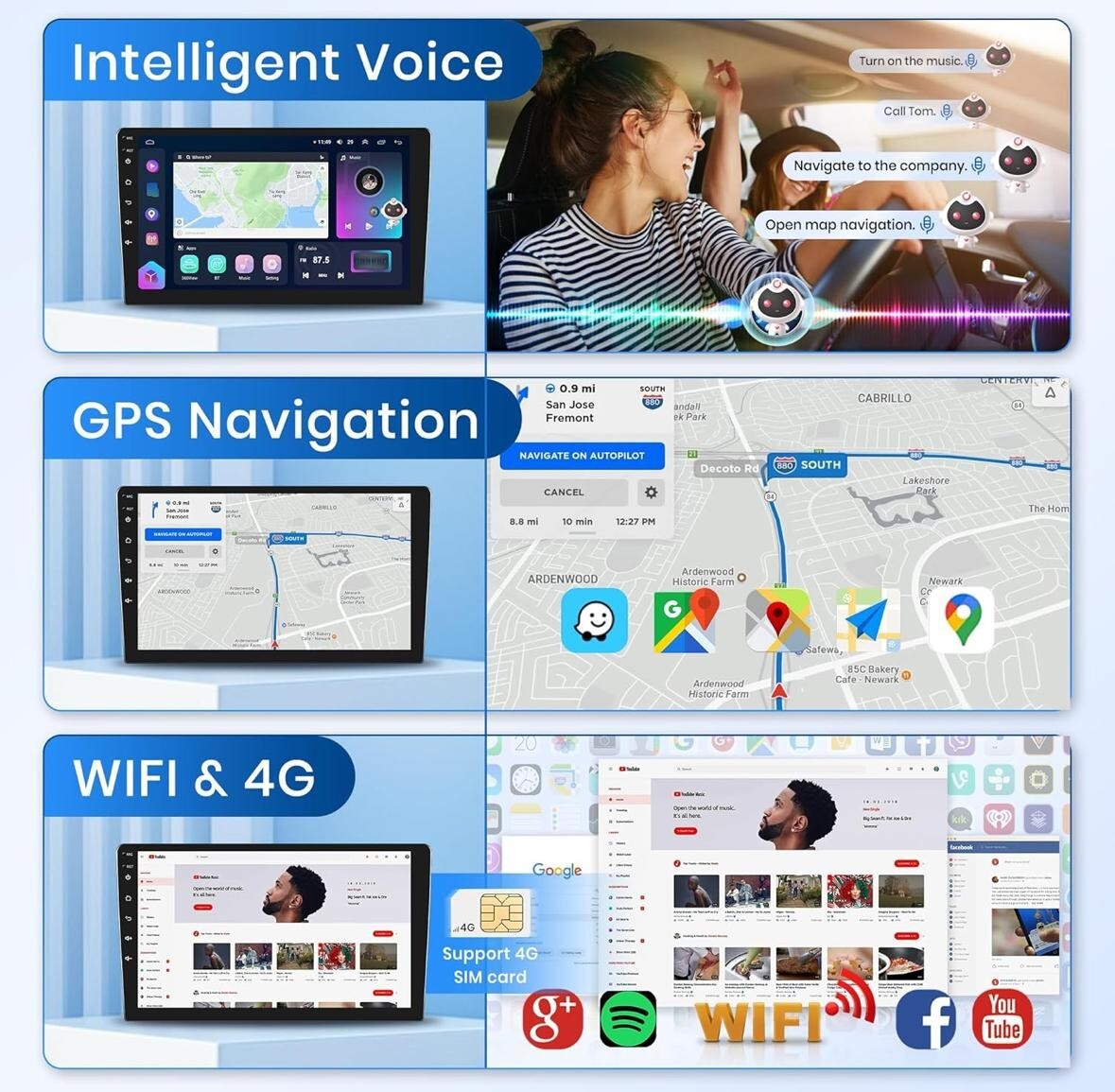9” For Toyota Corolla 2009-2013 Apple CarPlay Android 8 Core 8+128G