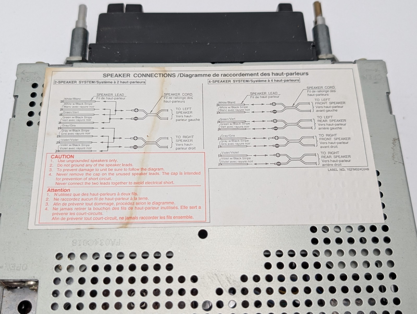 CQ-B310EU Panasonic Stereo AM-FM Cassette Receiver Radio Player No Knobs