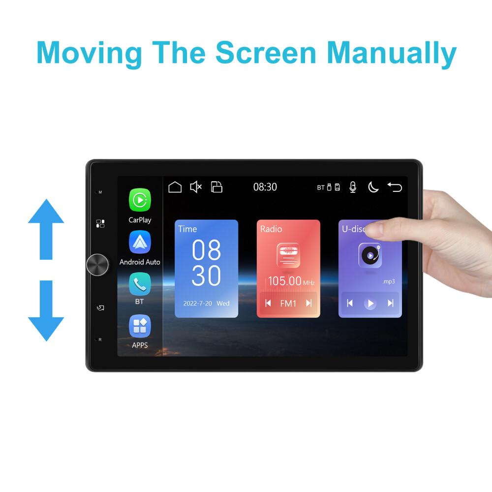 10.4″ Single 1 Din Touch Screen Stereo Bluetooth Radio Car Apple/Android Carplay