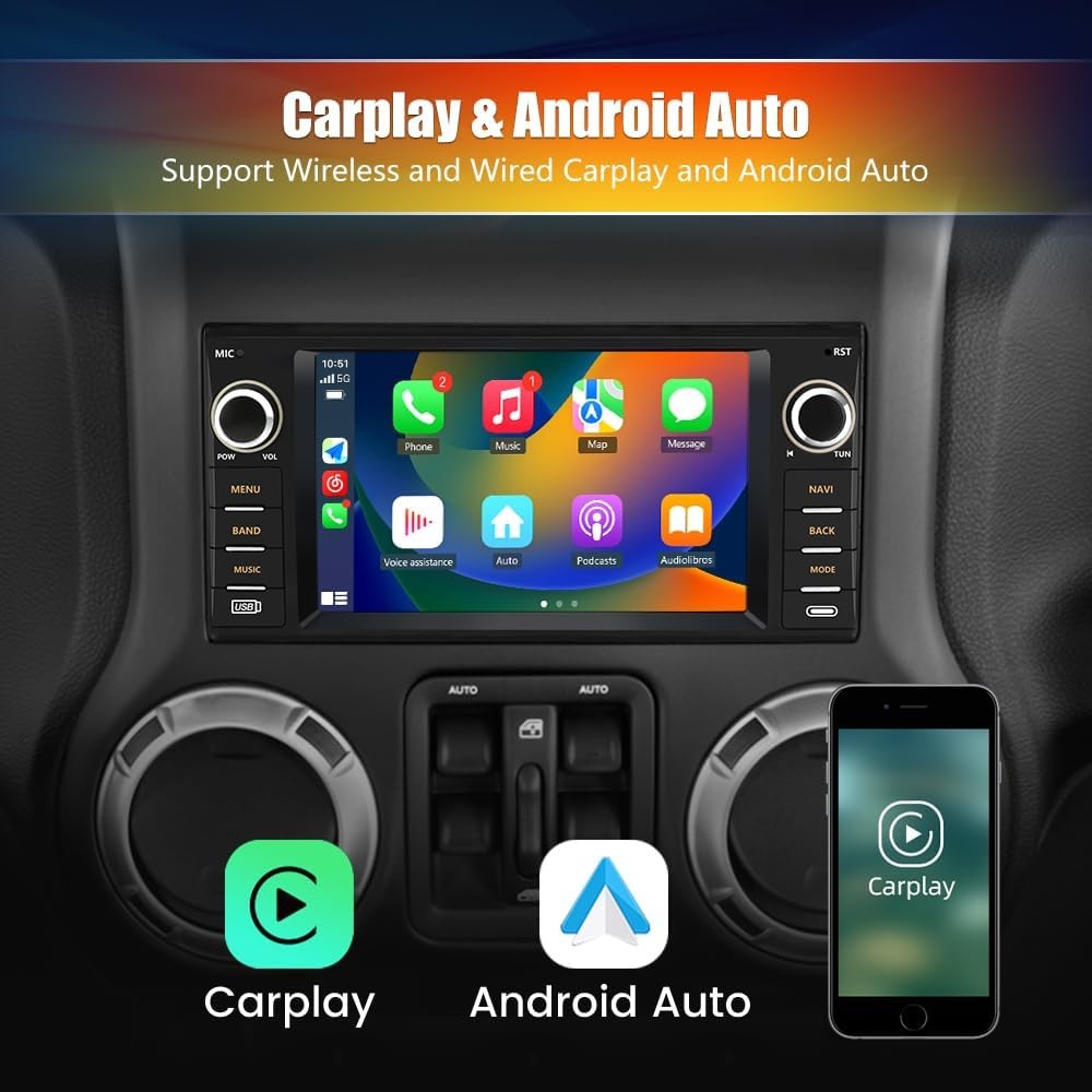 Junsun 2GB+32GB Jeep Wrangler 2007-2018 Car Radio