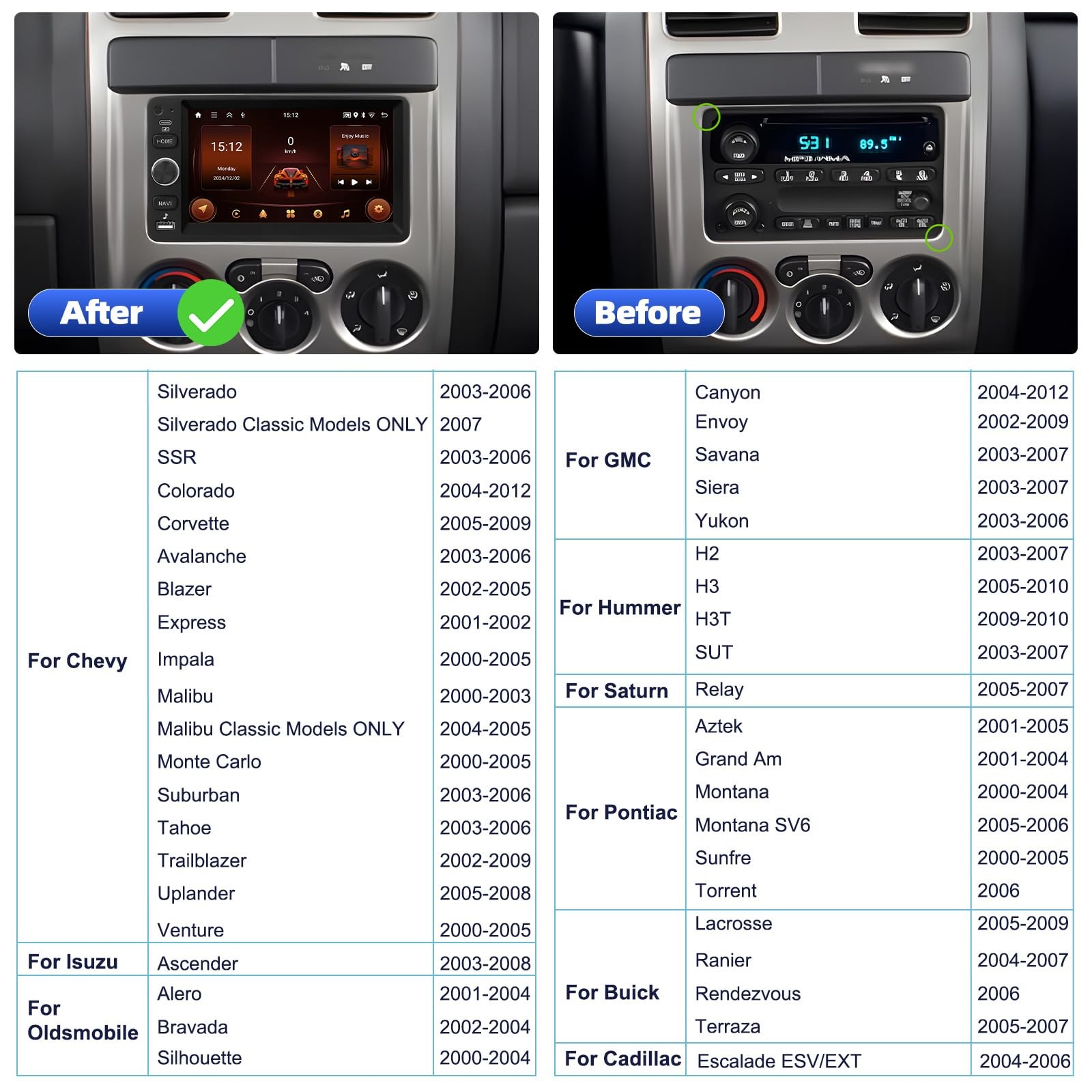 Unitopsci 4-Core64G Android Car Radio For Chevy Chevrolet Silverado Ssr Tahoe