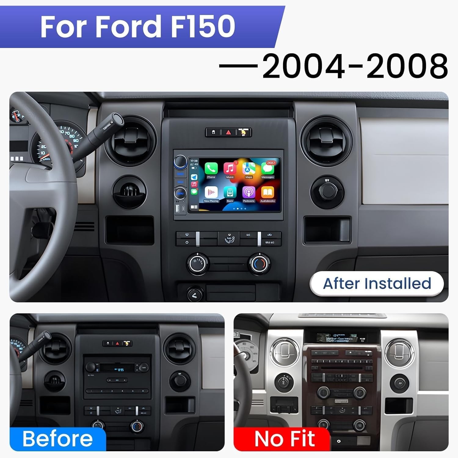 7″ For 2005-2009 Ford Mustang Android 13 Carplay Car Stereo Radio GPS Navi WIFI