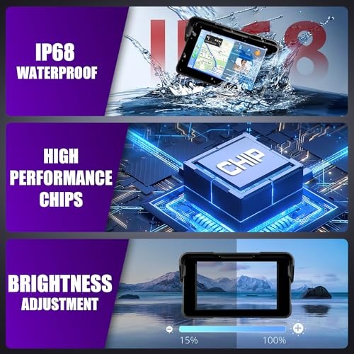 5 Inch Motorcycle Carplay Screen with Wireless Carplay Android Auto for Car,