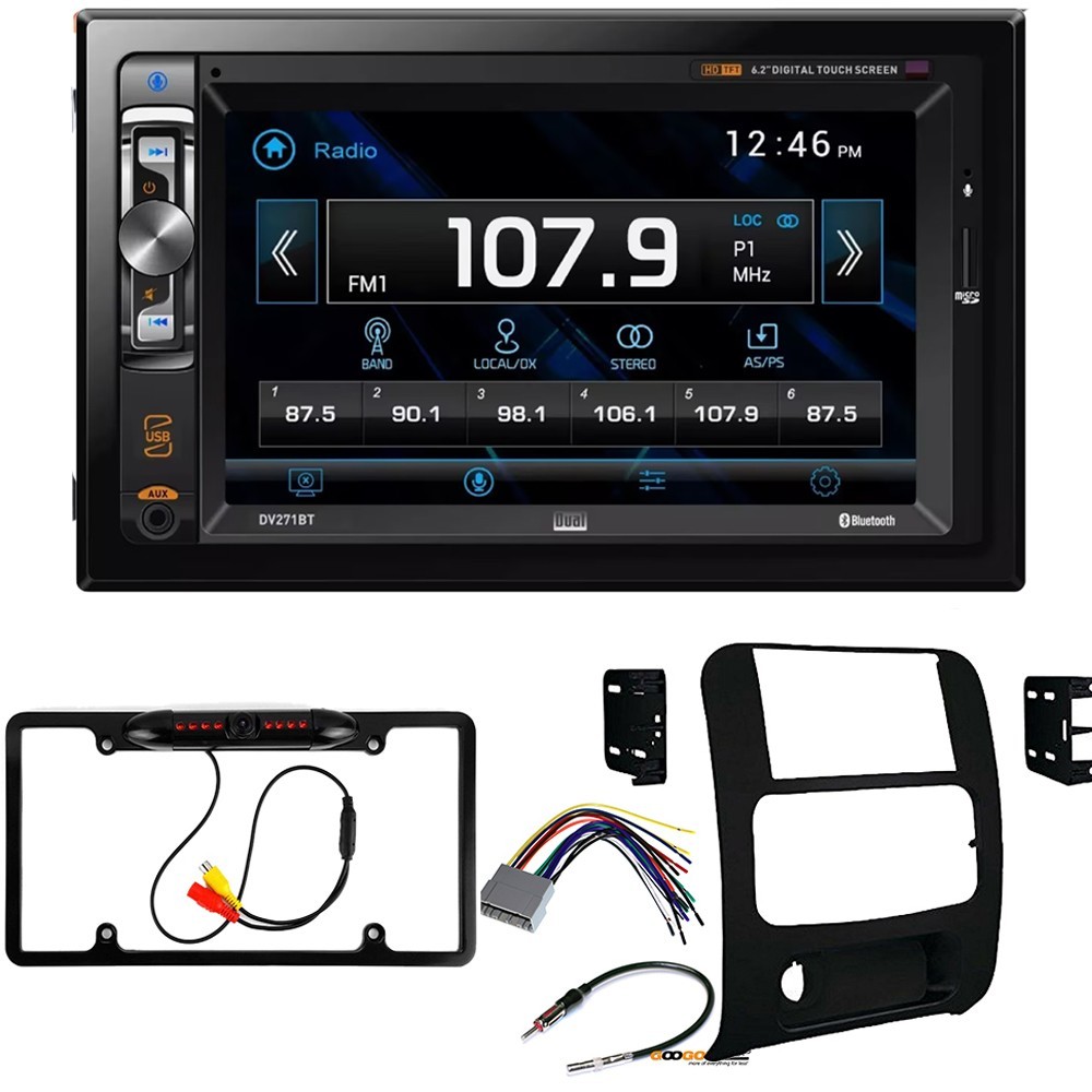 DV271BT CD/DVD Bluetooth Car Stereo Dash Kit +Cam For Jeep 2002-2007 Liberty