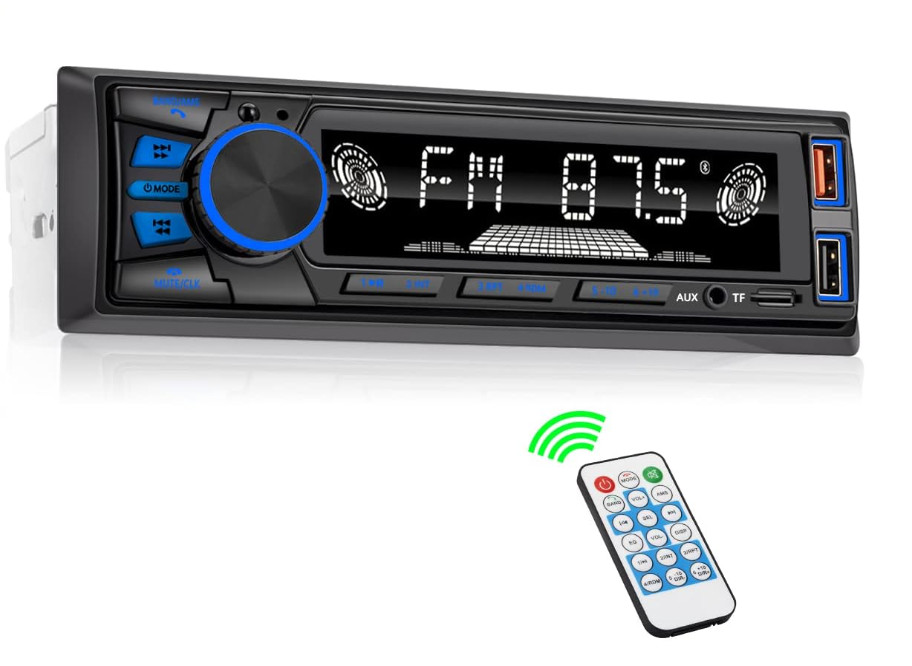 Radio coche Bluetooth 1DIN manos libres app FM USB AUX carga rápida sin CD. NUEV