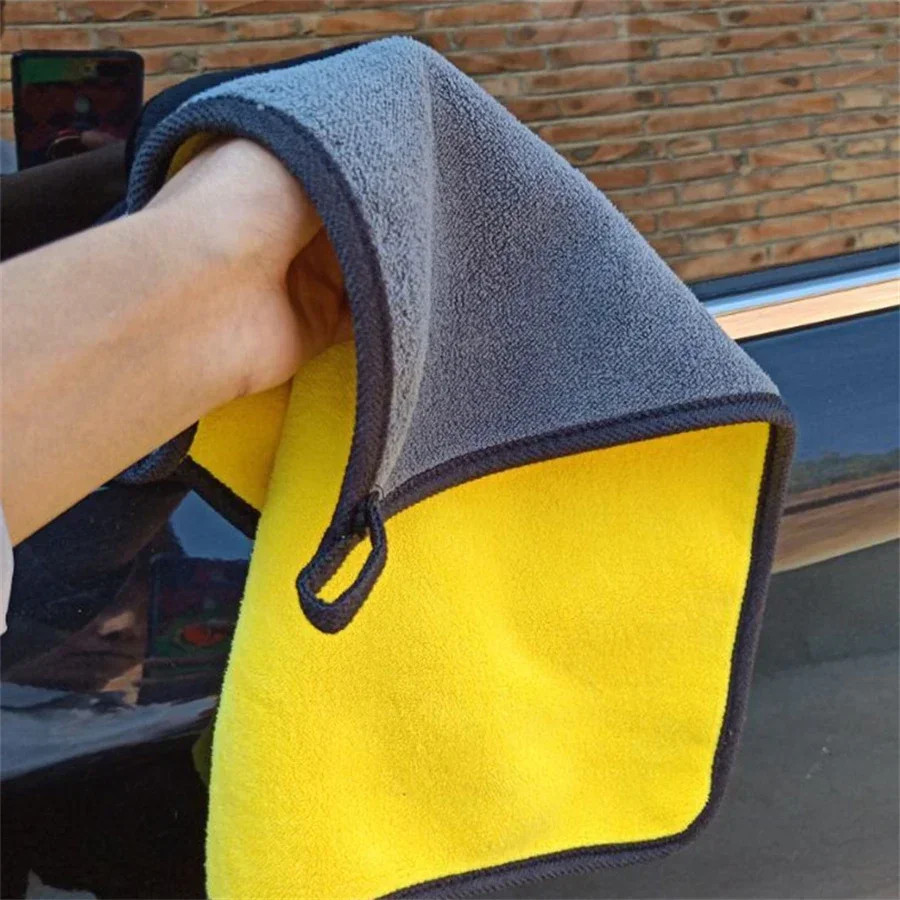 1/2/6/10Pcs Microfiber Cleaning Towel Thicken Soft Drying Cloth Car Body Washing