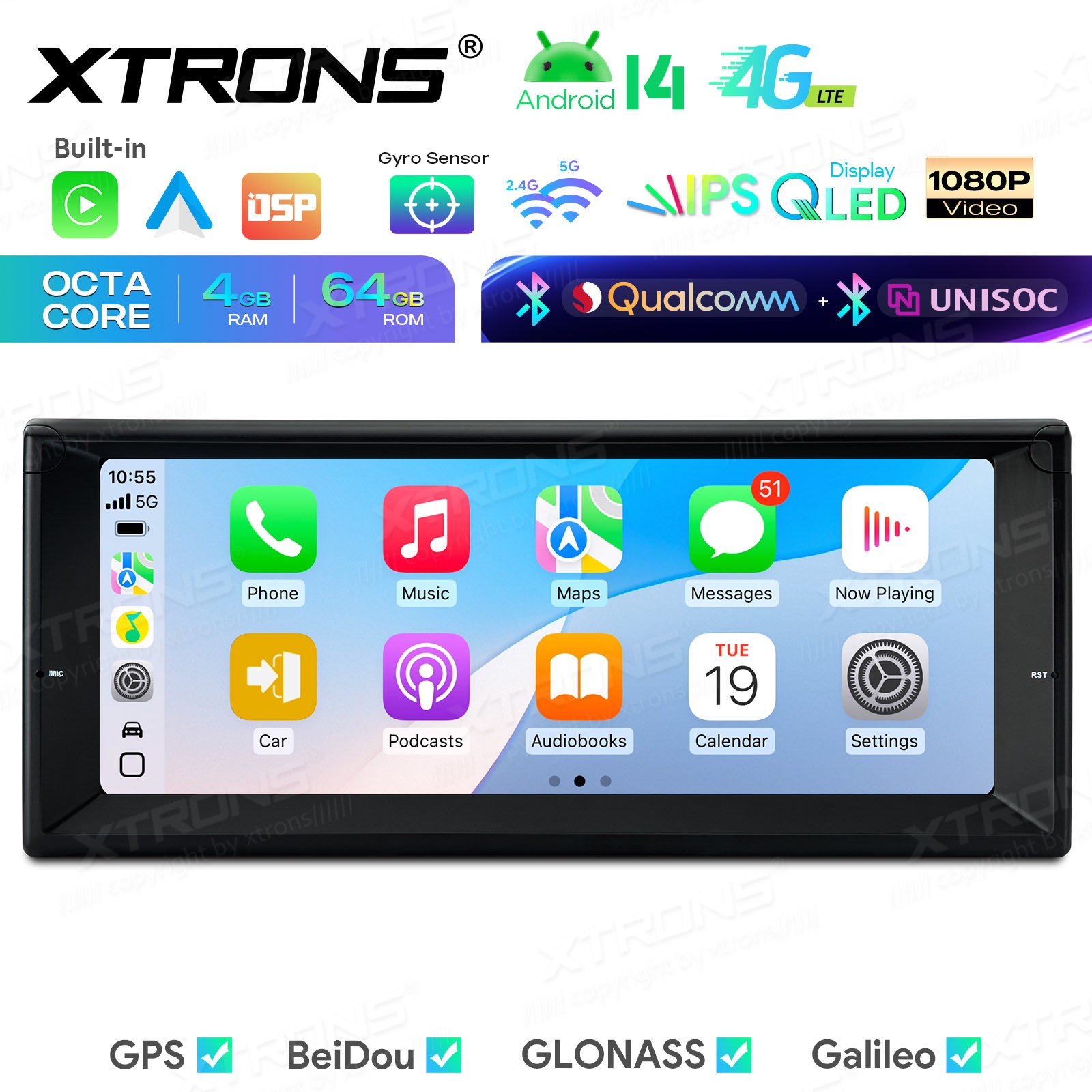 Android 14 Car Stereo For BMW E39 M5 E38 10.25″ QLED 4G 64G CarPlay Android Auto