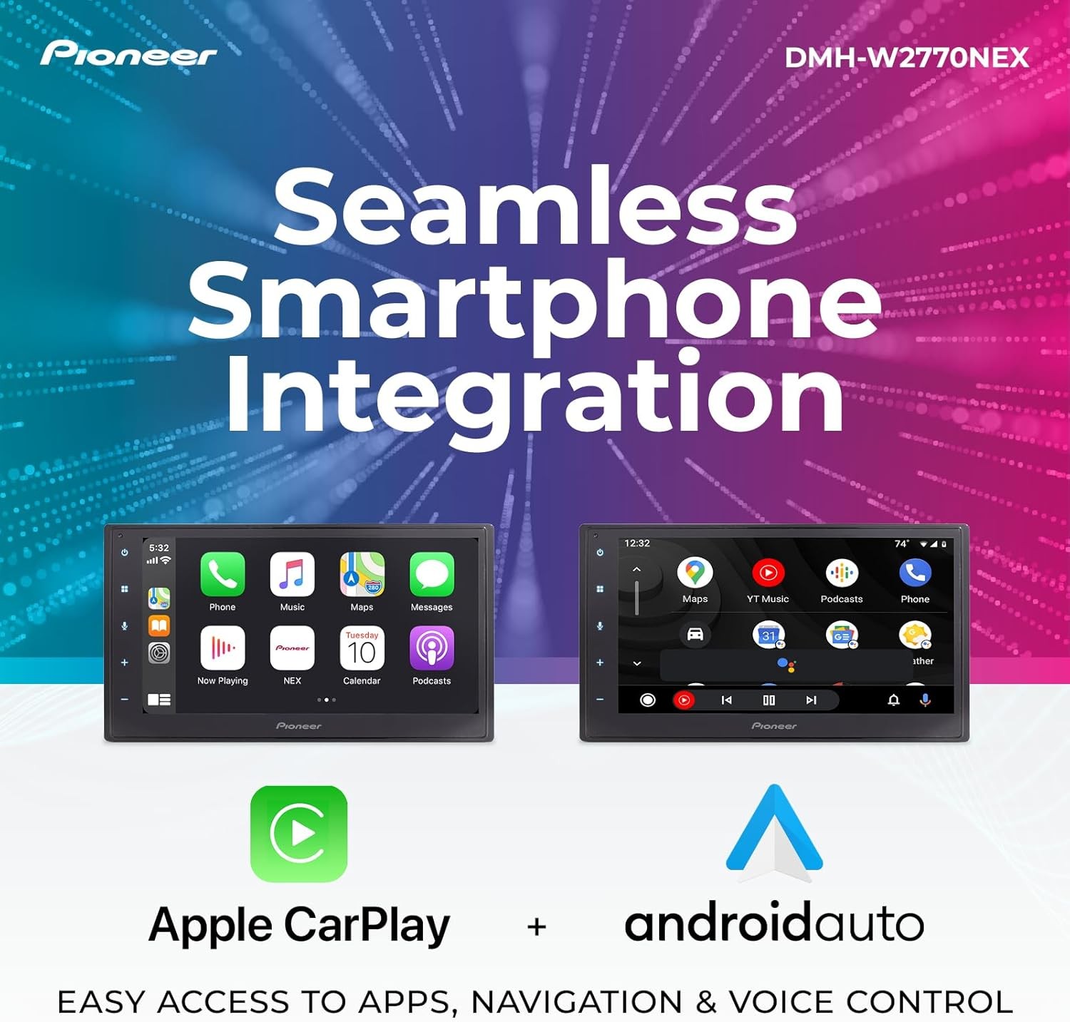 Pioneer DMH-W2770NEX 6.8 Inch Double Din CarPlay Android Auto