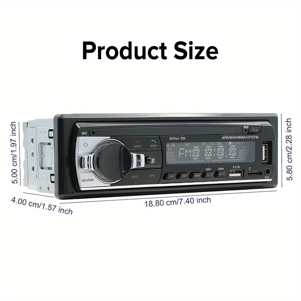 1 DIN DVD CD Car Stereo Radio MP3 Player Bluetooth FM USB AM AUX In-dash RDS