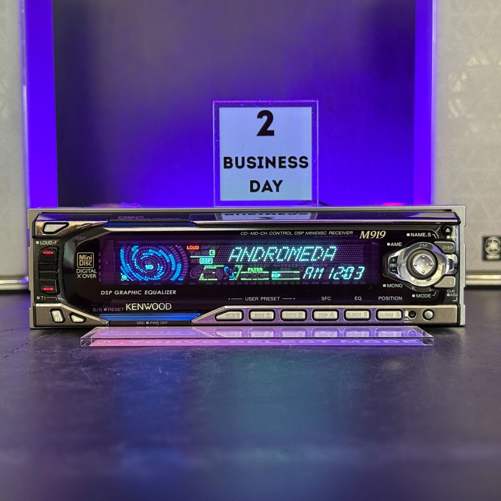 KENWOOD M919 1DIN Car Audio MD Player JDM DSP Spectrum Analyzer Tested In Stock
