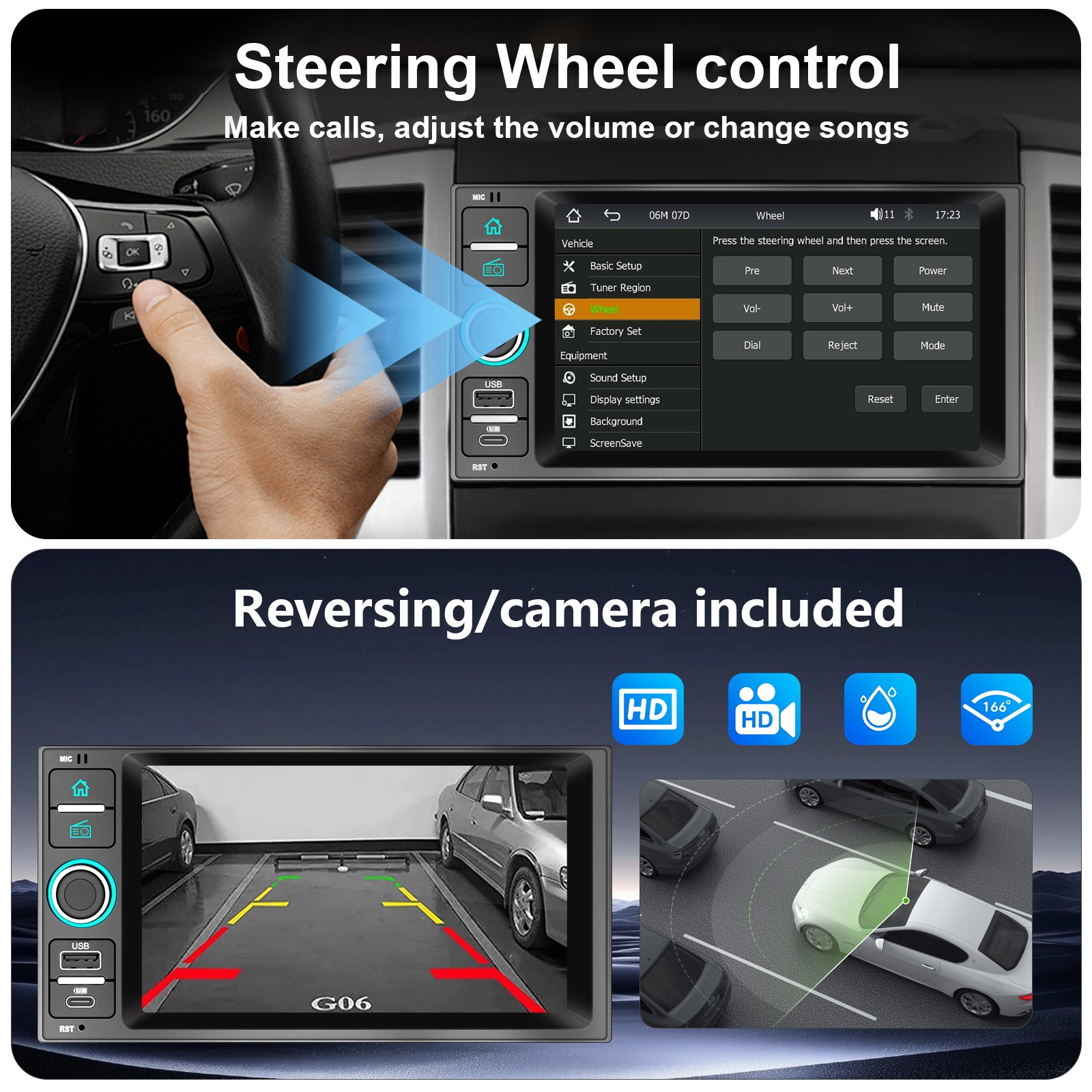Car Stereo BT AM FM Radio Wireless Carplay Navi For Nissan Juke Micra 2015-2017