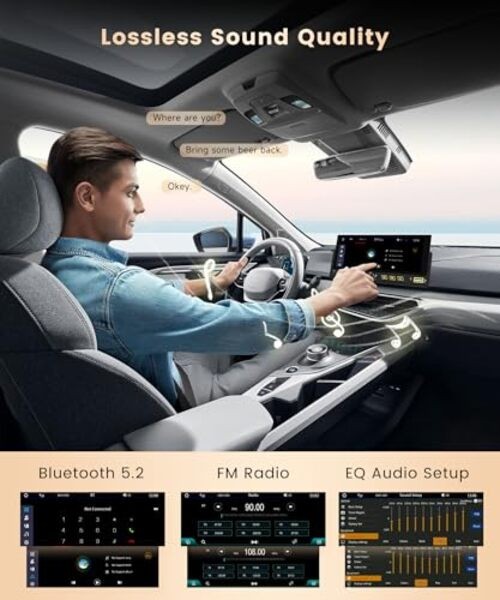 Single DIN Car StereoWireless Carplay Android Auto, 6.86-inch Touch Screen Car