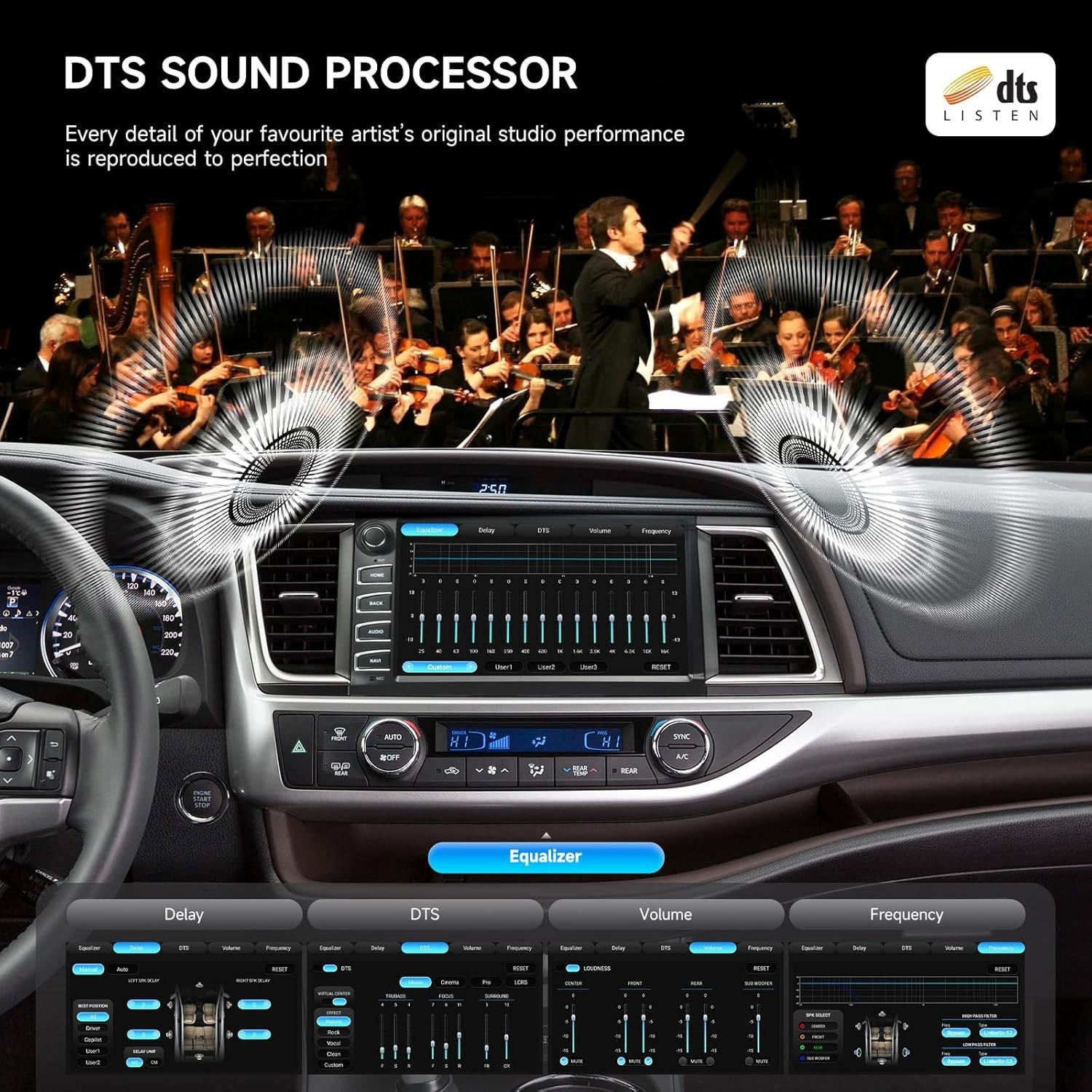 Dasaita 10.2″ Android 13 Car Stereo for Toyota Highlander 2015-2019 4G LTE DTS