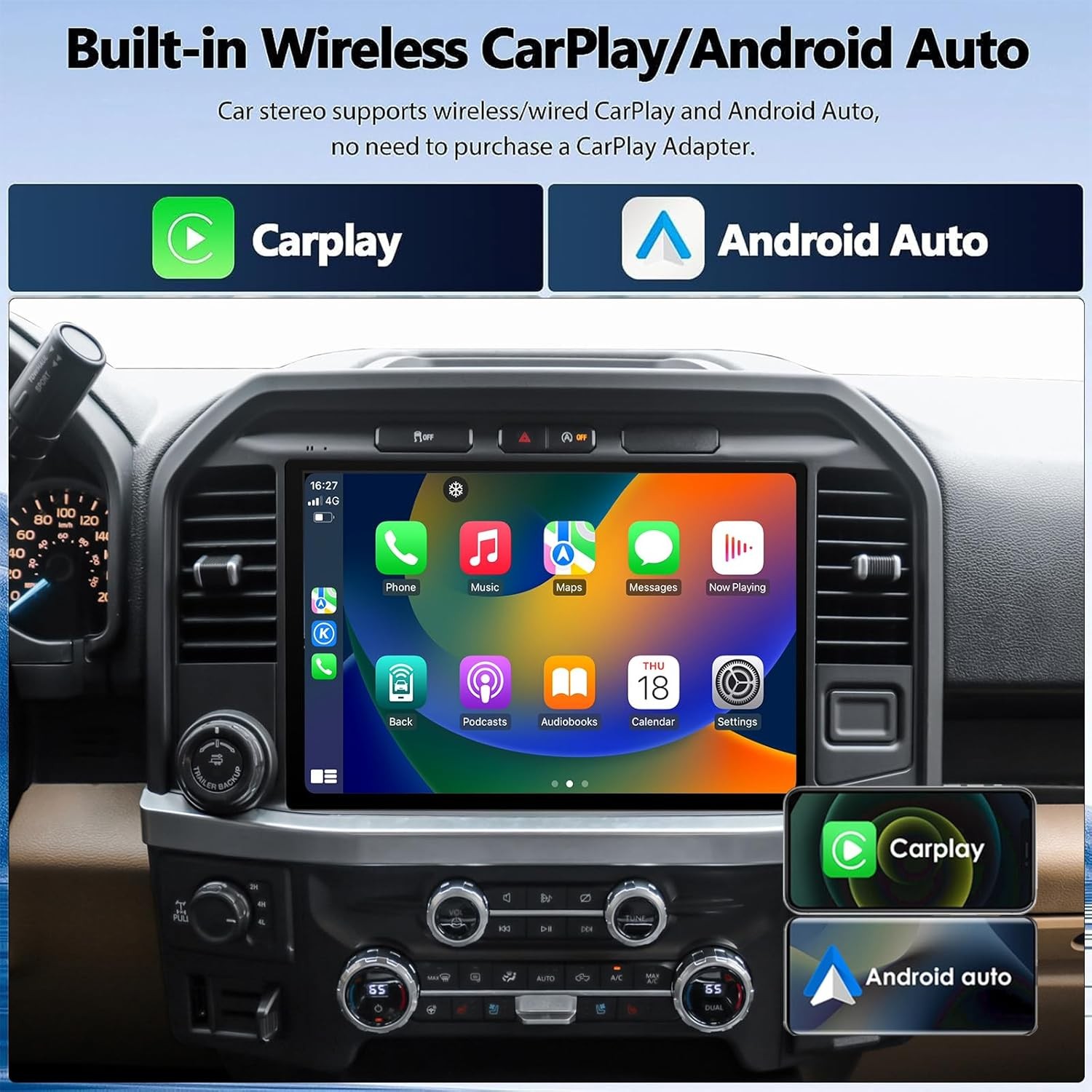 13.1″Ford F150/F250/F350/F450 For 2015-2019 Android Car Radio GPS Carplay Stereo