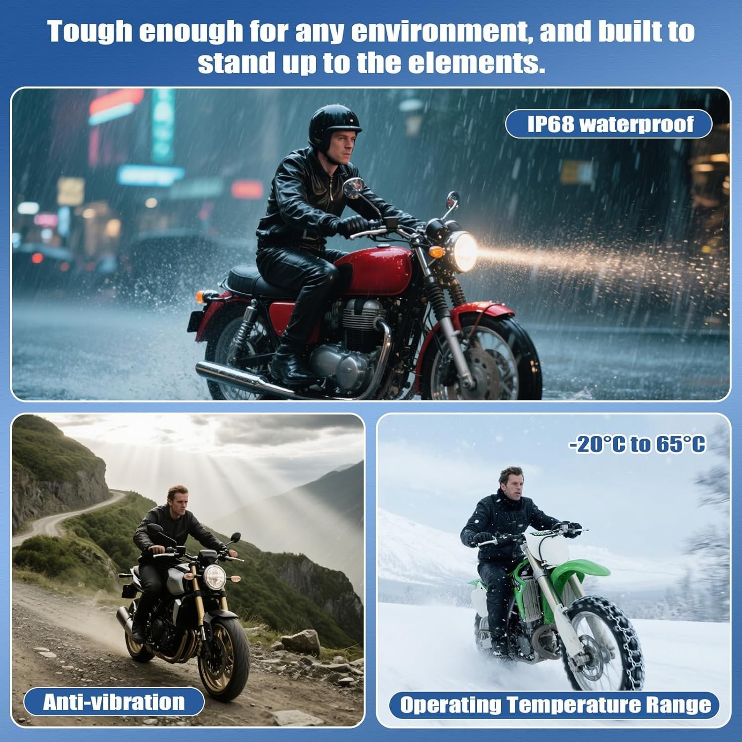 5 inch IPS Touch Screen Motorcycle GPS Wireless Portable CarPlay& P2-5