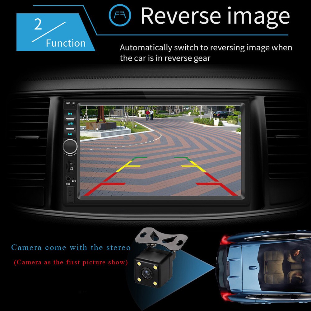 7″ Double 2 Din Car MP5 Player Bluetooth Touch Screen Stereo Radio Audio Mrrior^