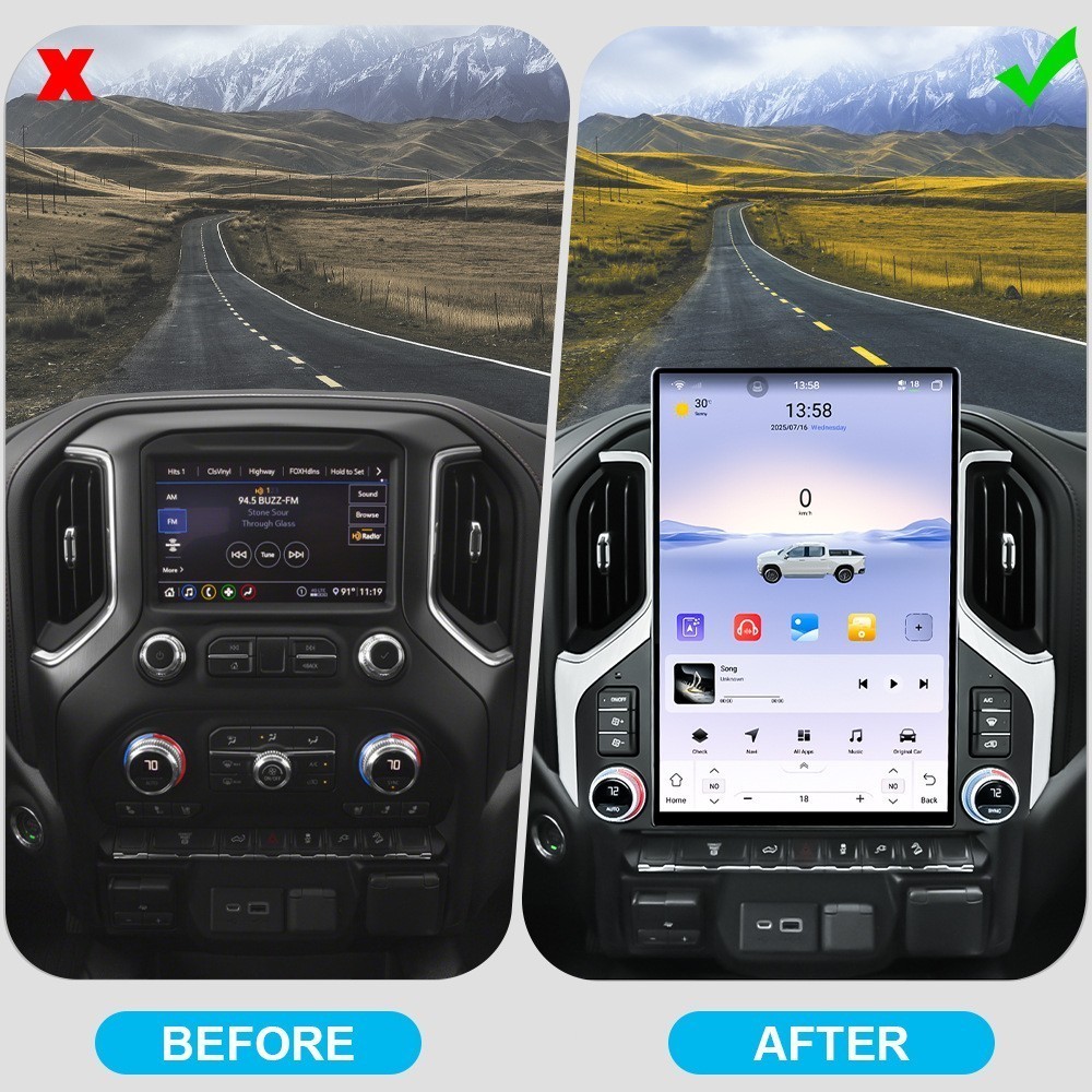 For Chevrolet Silverado GMC Sierra 2019-2022 Vertical Screen 2K 15.6″ GPS radios