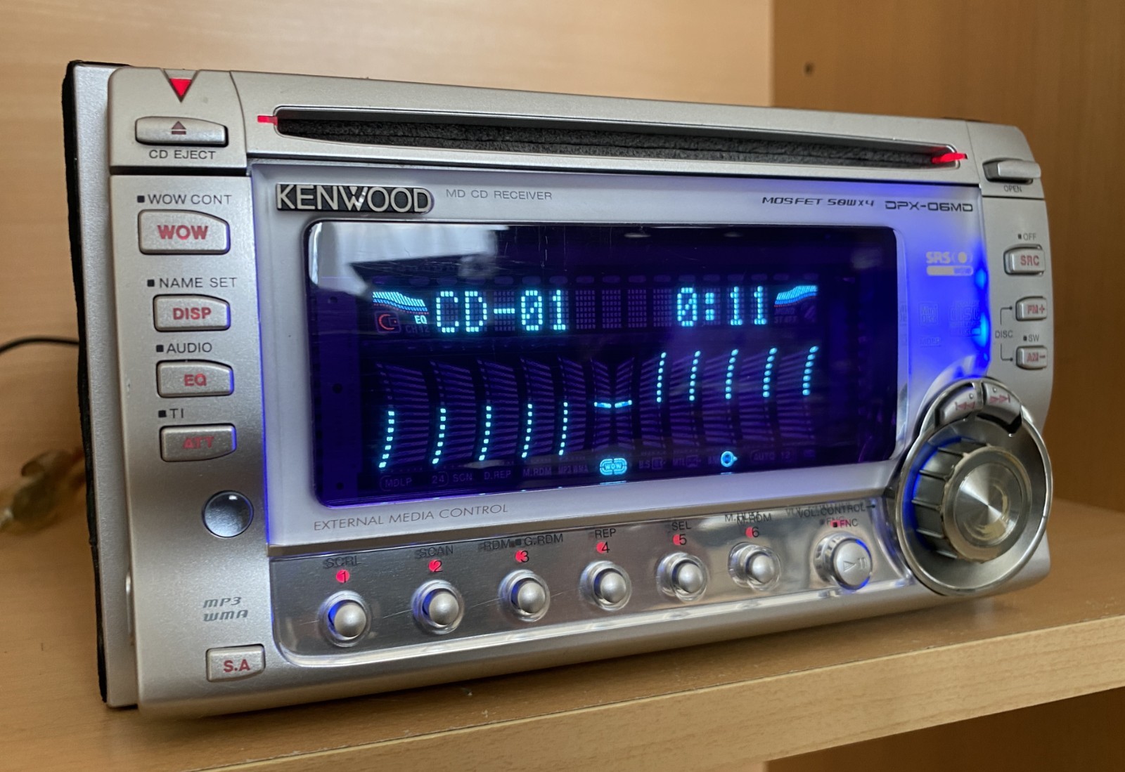 KENWOOD DPX-06MD Car Audio 2DIN CD MD 13PIN-BUS RCA OUTPUT Working Tested JDM