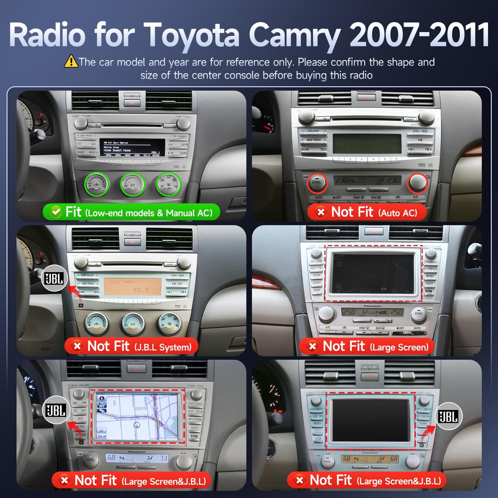 9″ Touchscreen Wireless Carplay Stereo for 2007-2011 Toyota Camry