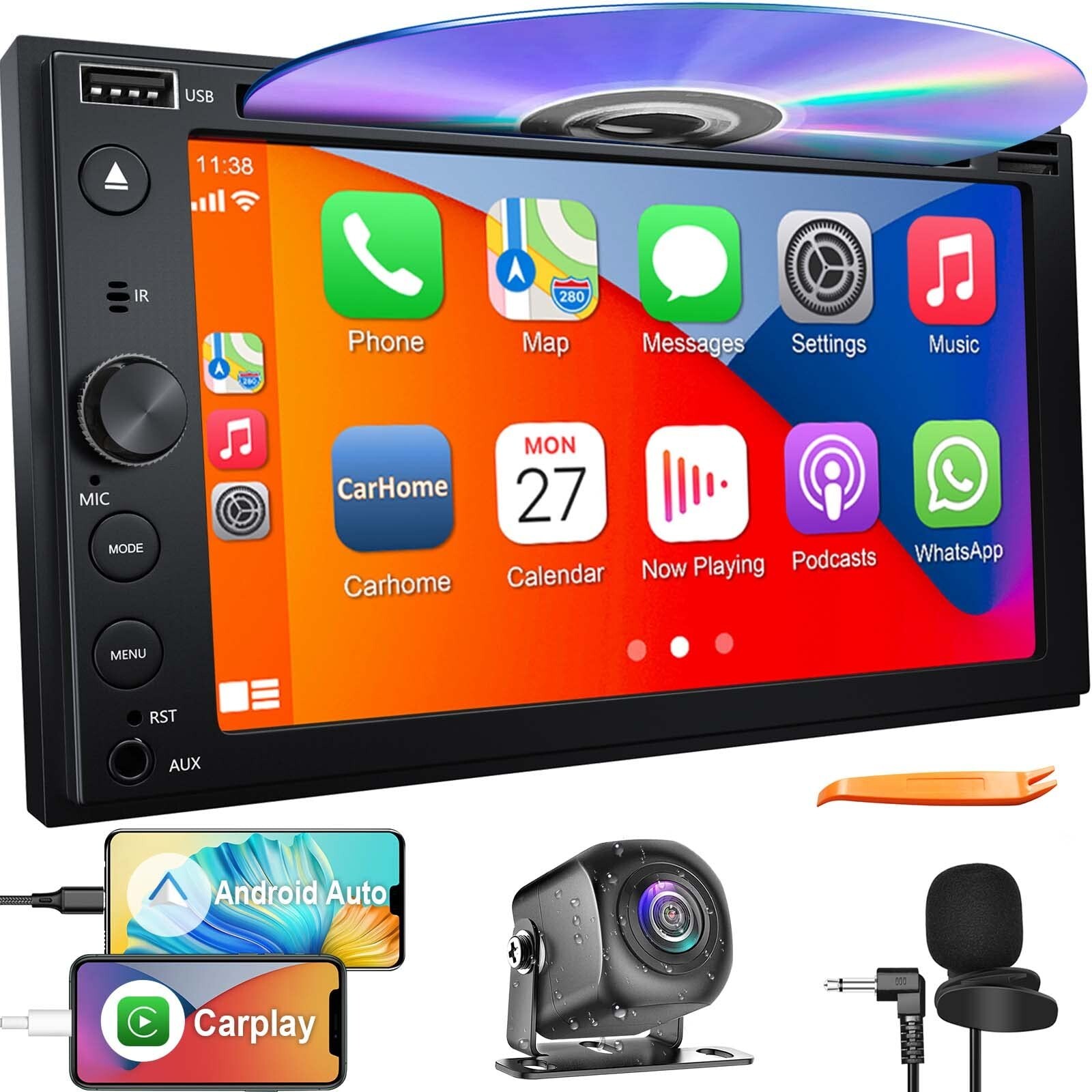 Double Din Car Stereo, Touch Screen Car Radio Receiver