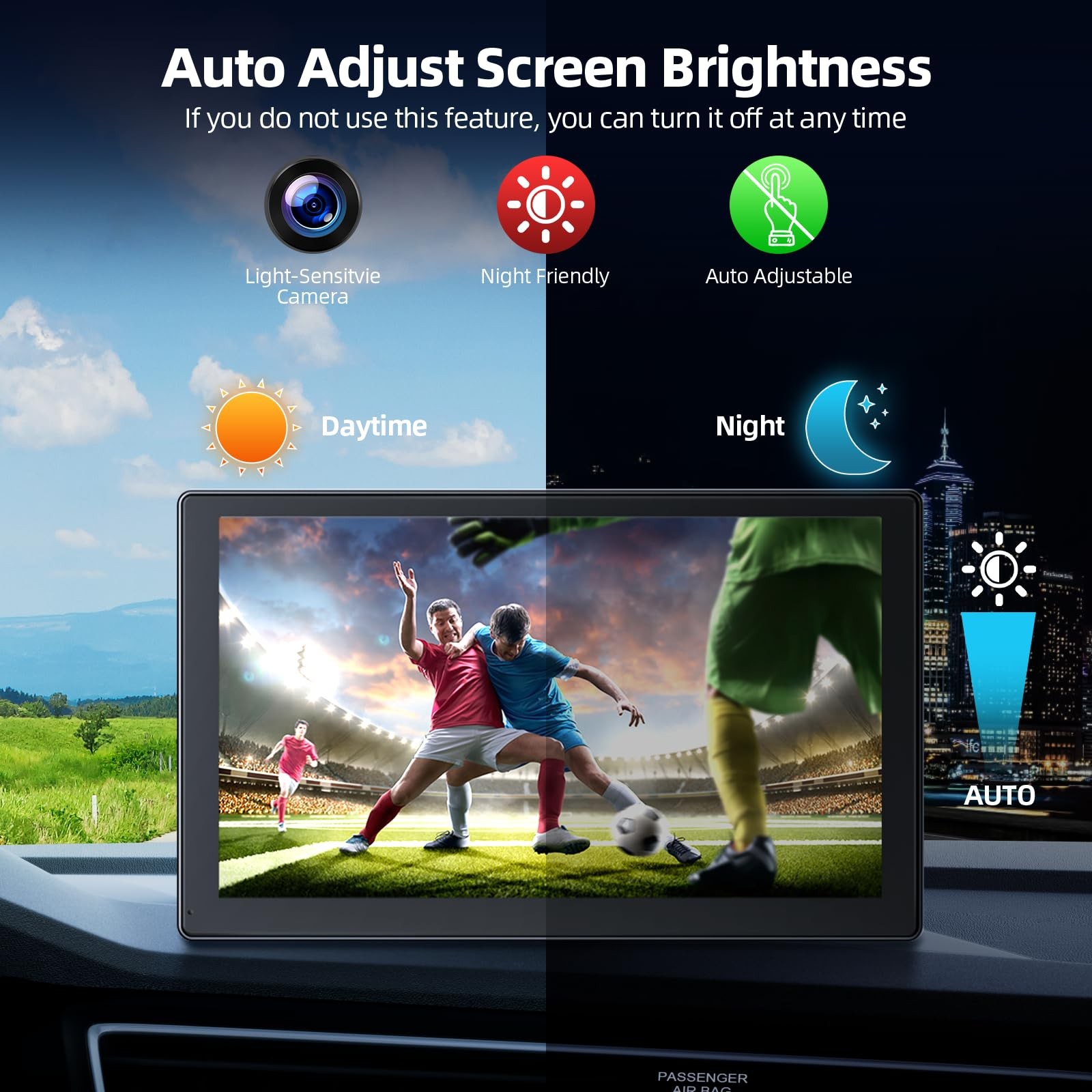 Volam 9 Wireless Carplay Screen for Car with 2.5K + 1080P Dash cam and Backup…