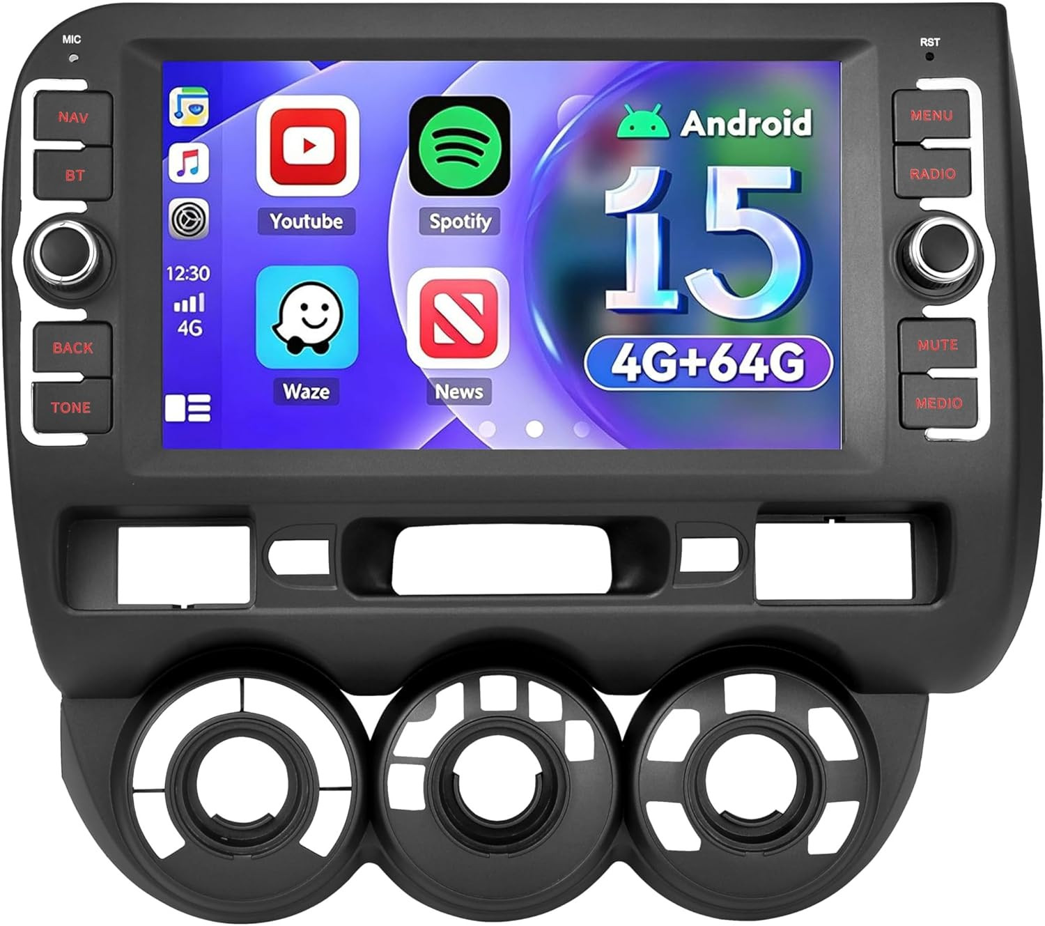 Apple CarPlay For Honda Fit Jazz 2004-2007 Radio Android 15 Car Stereo Navi GPS