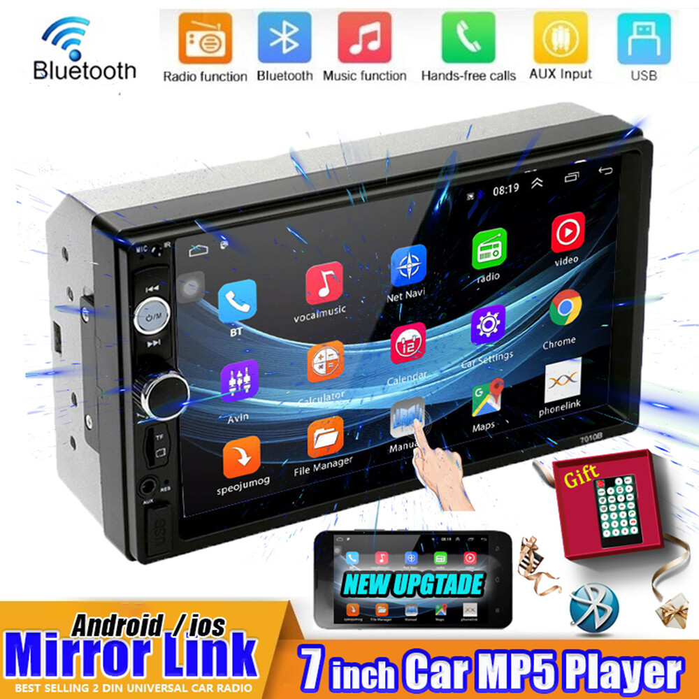 2 Din Pantalla Radio Bluetooth Para Carro Auto Con Camara De Reversa Retroceso