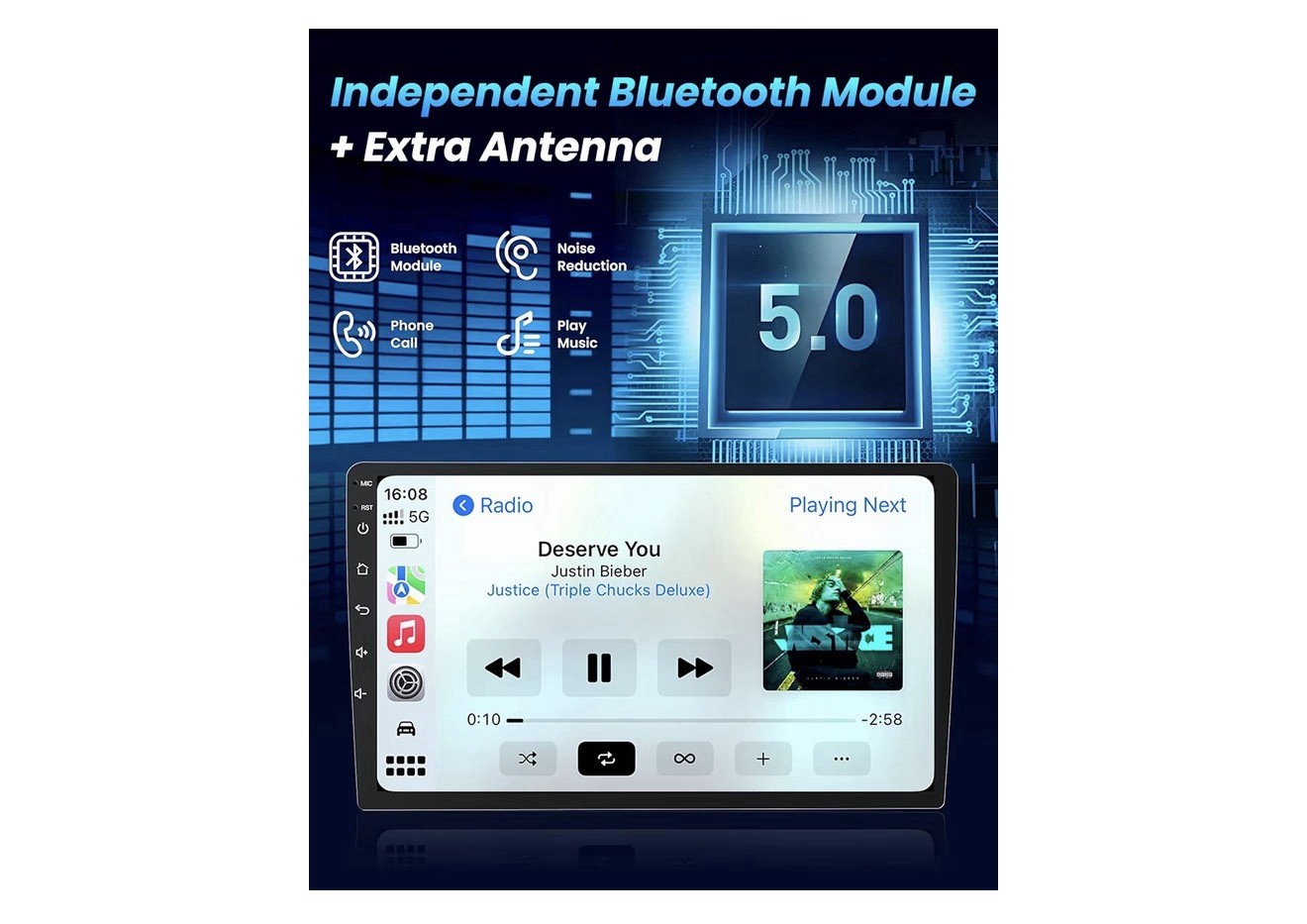 10in Android Touchscreen Car Stereo for Toyota Tundra 2007-2013 BT CarPlay