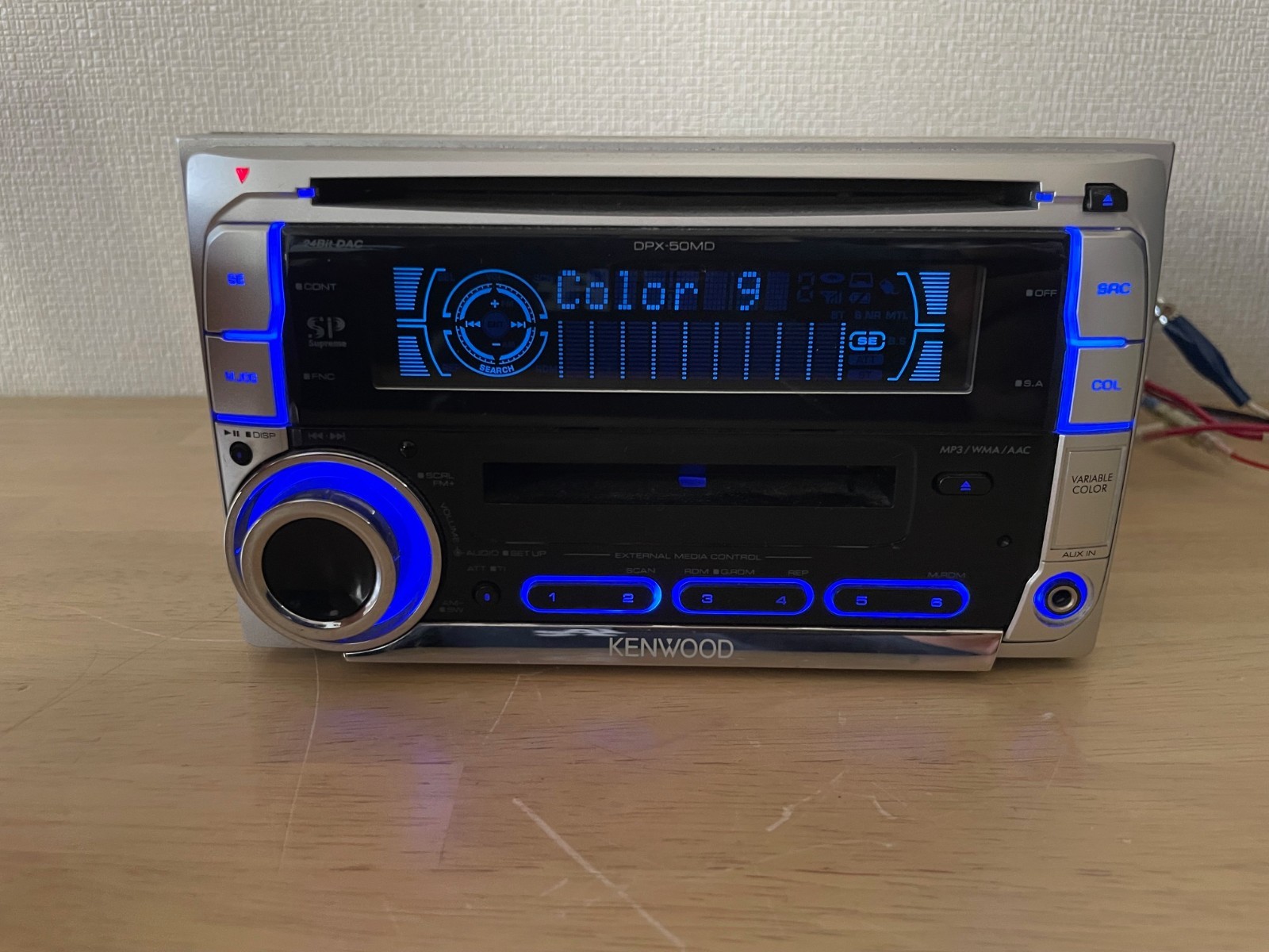KENWOOD DPX-50MDS 2Din Car Audio CD MD MDLP MP3 AUX Player With Bluetooth Tested