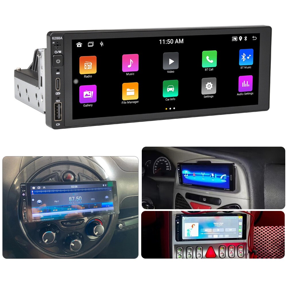 6.9″ Wireless Carplay Single Din Android GPS WiFi Touch Screen Car Stereo Radio